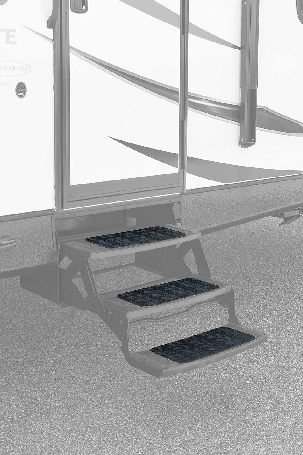 Camco 42970 RV Step Treads, 3 Pack - Provides Ideal Traction and Surface Protection for RV Steps and Cargo Ramps - Securely Adheres to Most Surfaces, Black