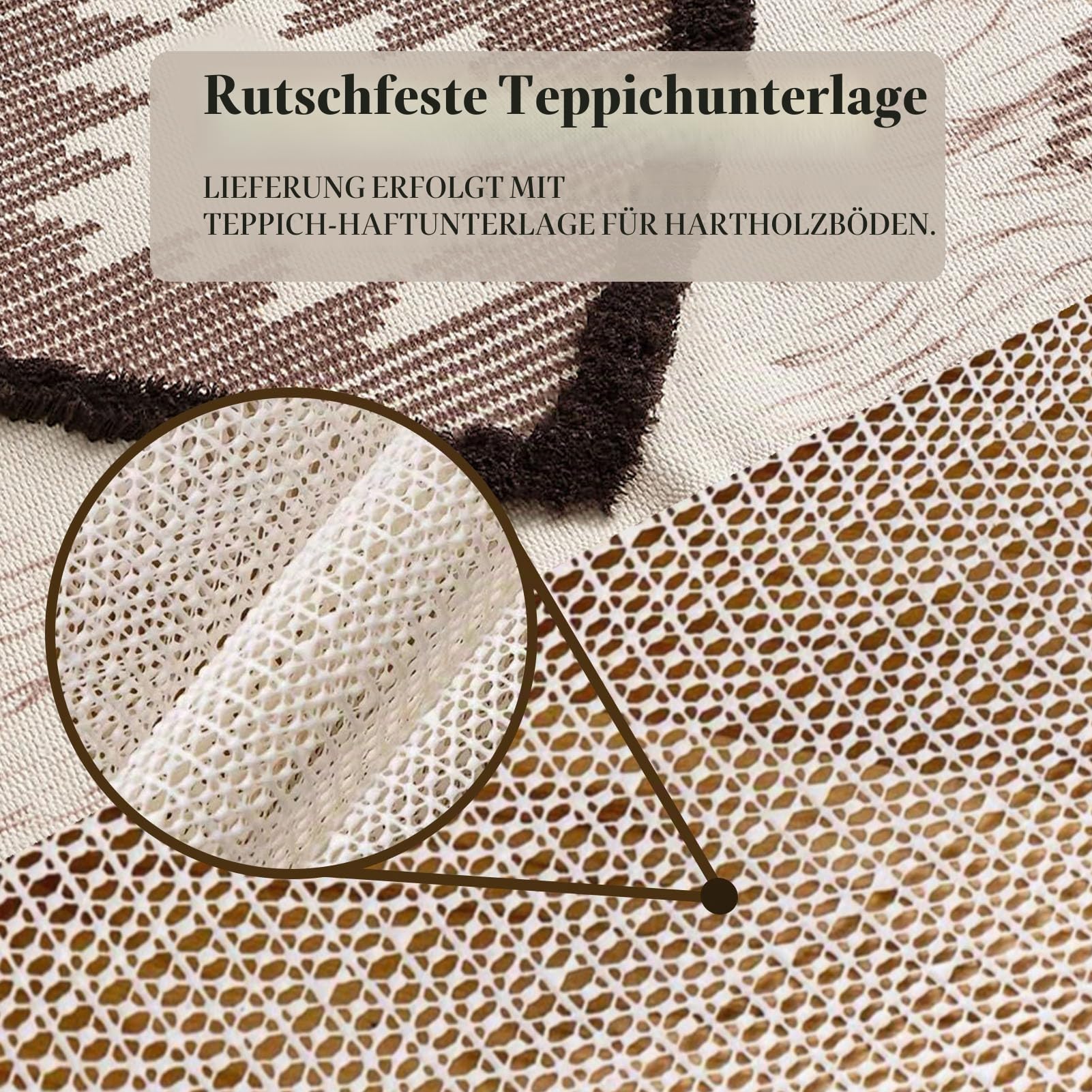 Boho-Läufer, waschbar, 60 x 180 cm, rutschfest, gummierte Unterseite, für Küche, Bauernhaus, Bodenmatte mit Quasten, getuftete gewebte Baumwolle, Eingangsbereich, Braun