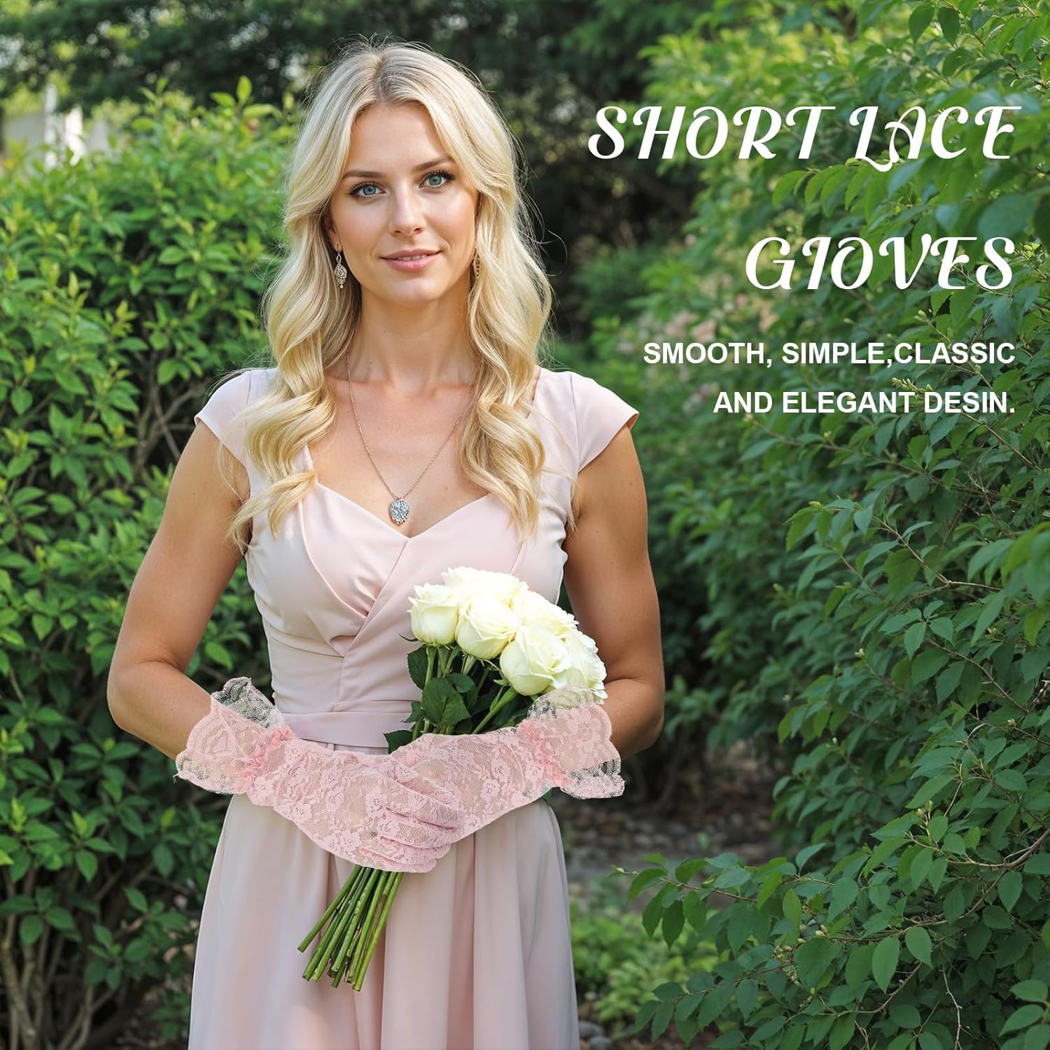 Women Lace Gloves Short Wedding Glove Tea Party Gloves Courtesy Glove for Opera Evening Wedding Tea Party Prom 1920s - Image 6