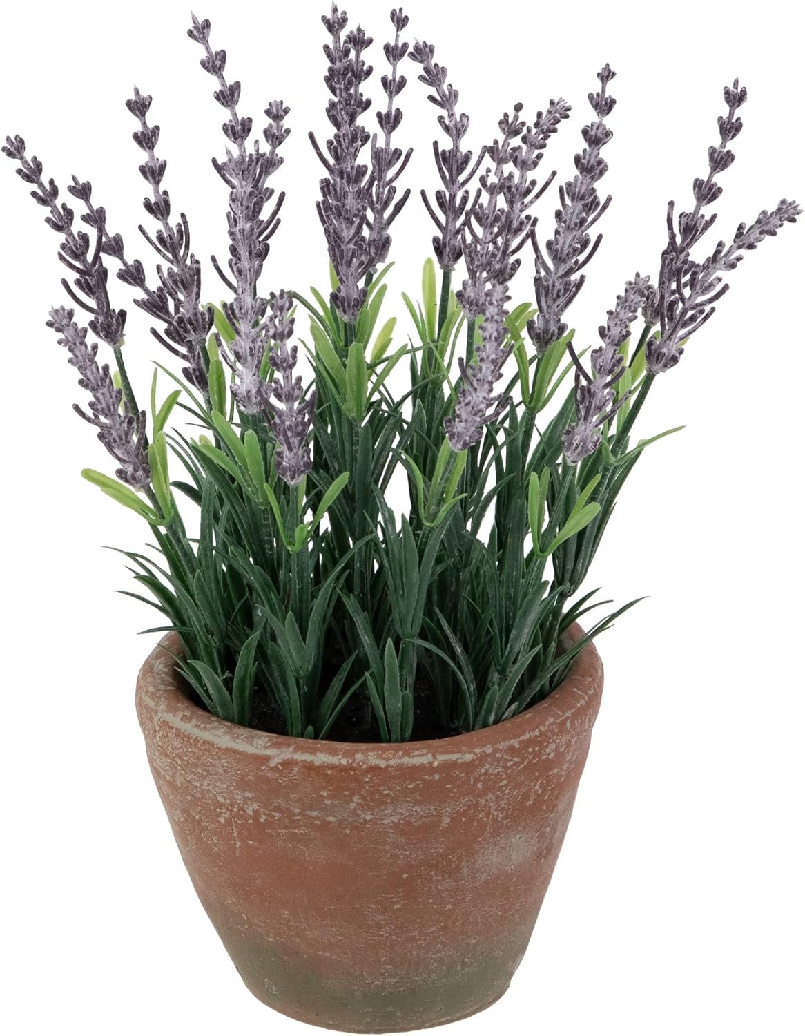 Northlight Artificial Lavender and Leaves in Weathered Pot - 10"