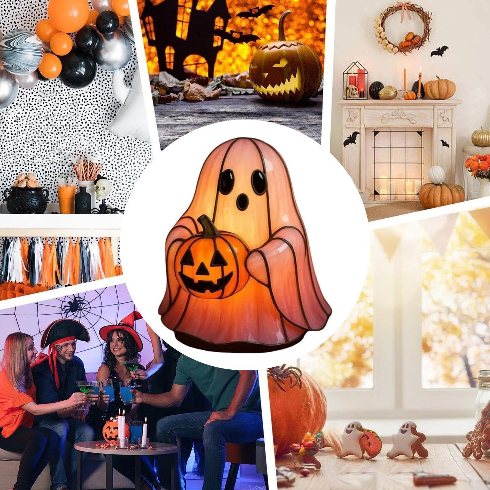Genérico Lámpara de Halloween - tu Fantasma,Decoración LED Portátil para Estanterías Habitación Infantil Dormitorio Mesa Decoración Interior de Hogar