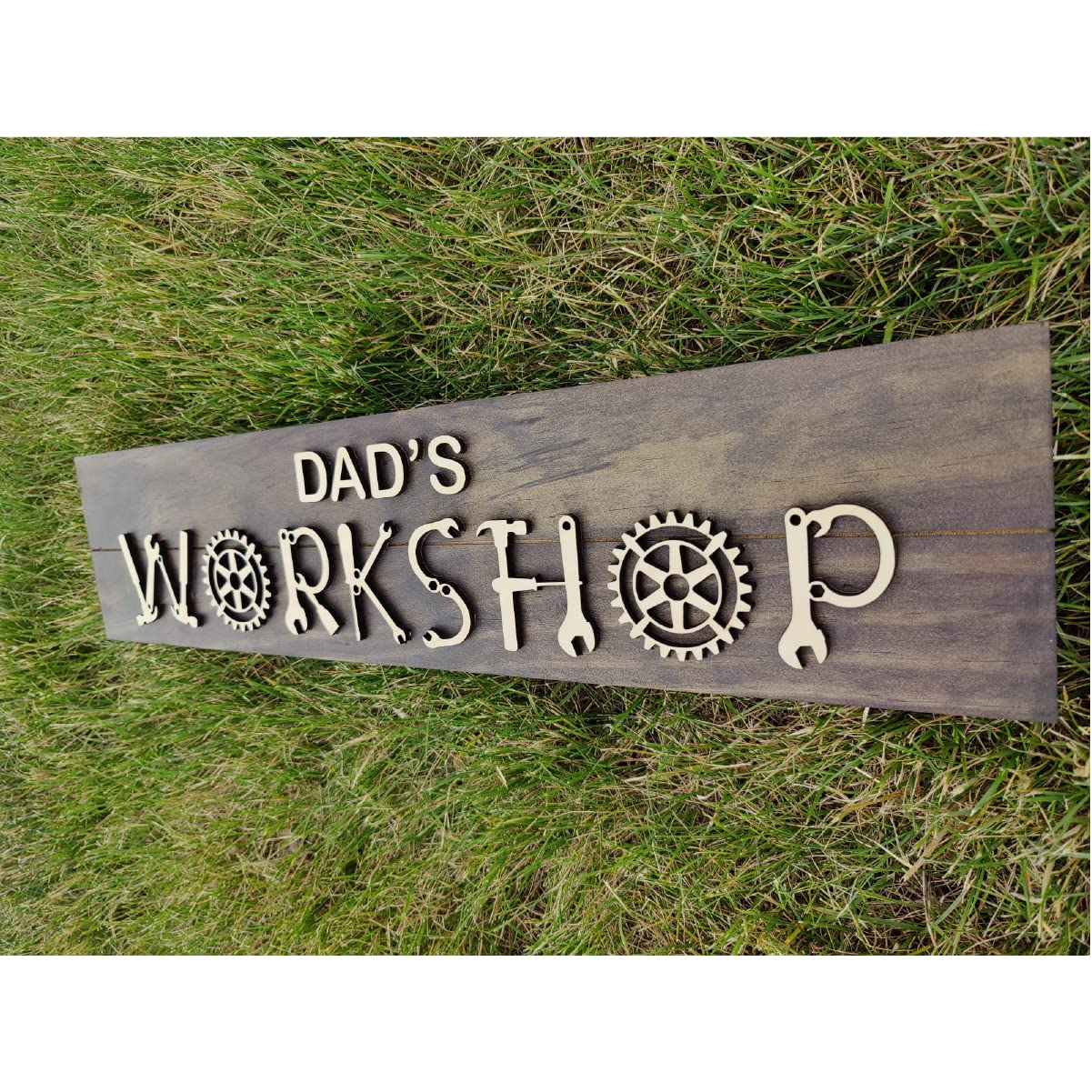 BT Trendz Dad’s Workshop Sign 5.5" x 24" Gift for dad, Dad Gifts from Daughter, Son - Birthday Gifts for Dad (Workshop)