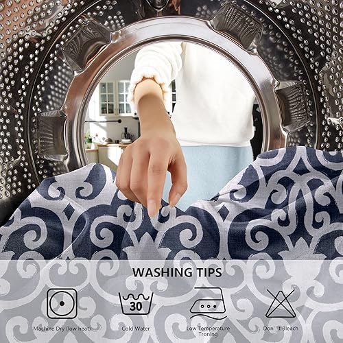 Miniatura 7 de MYSKY HOME Living Room Curtains & Drapes Light Block Privacy Protection Window Curtain with Morrocan Pattern for Patio Door Dining Room Sliding