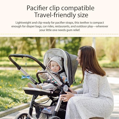 Miniatura 5 de Mordedor 3D para bebés, juguete de dentición de silicona multitextura sin BPA, diseño texturizado de 360 grados, diseño de fácil agarre para bebés y