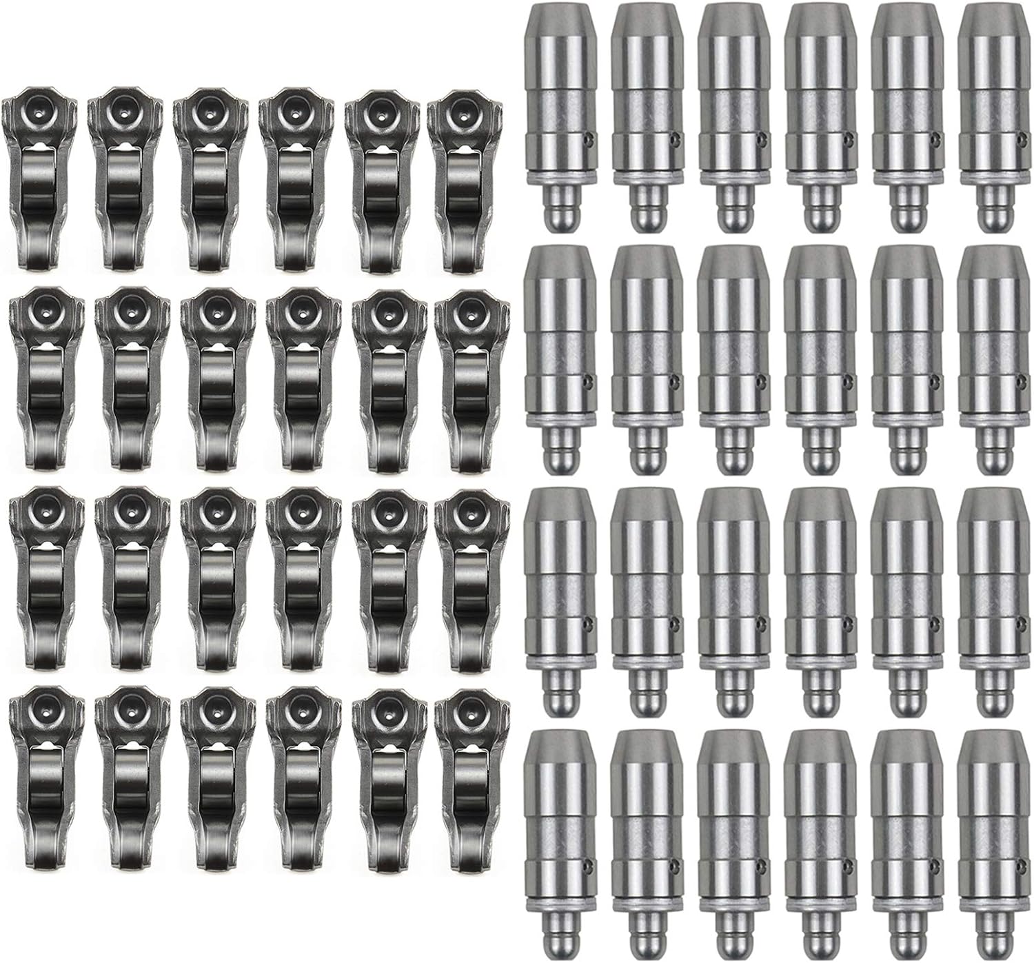 3L3Z-6564-BA 24 Pcs Engine Rocker Arm & Lifters Set Compatible with Ford Mustang - GT Models With 4.6L V8 Engines 2005-2010 Compatible with Ford F-150-5.4L V8 Engines