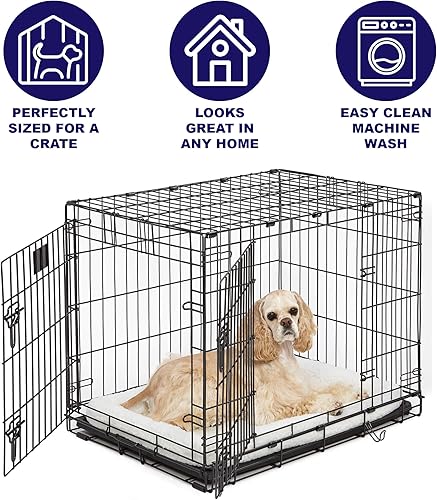 Vista 35 de Cama para mascotas MidWest Bolster, ideal para cajas de metal para perros, se puede lavar a máquina y secar, 36 - pulgadas, Rosado Blush