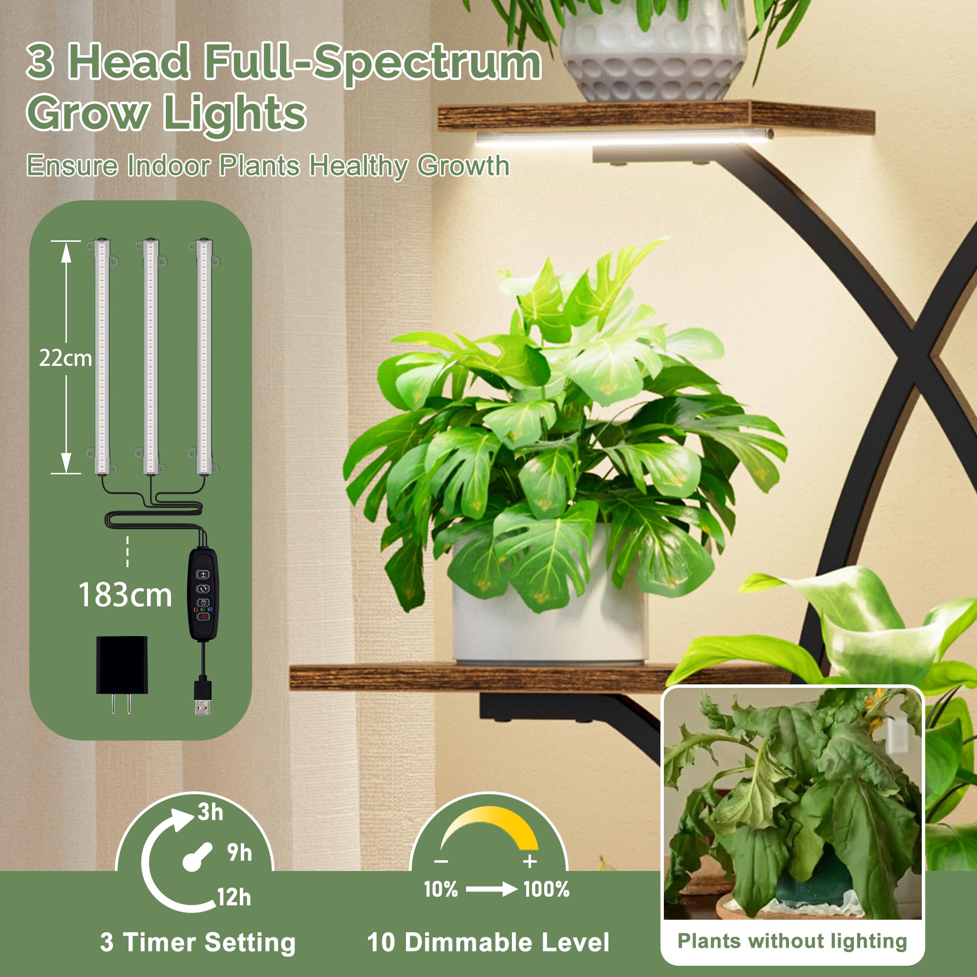 Lumière De Croissance LED Solaire R-pleine, Végétaux Charnus, Plancher