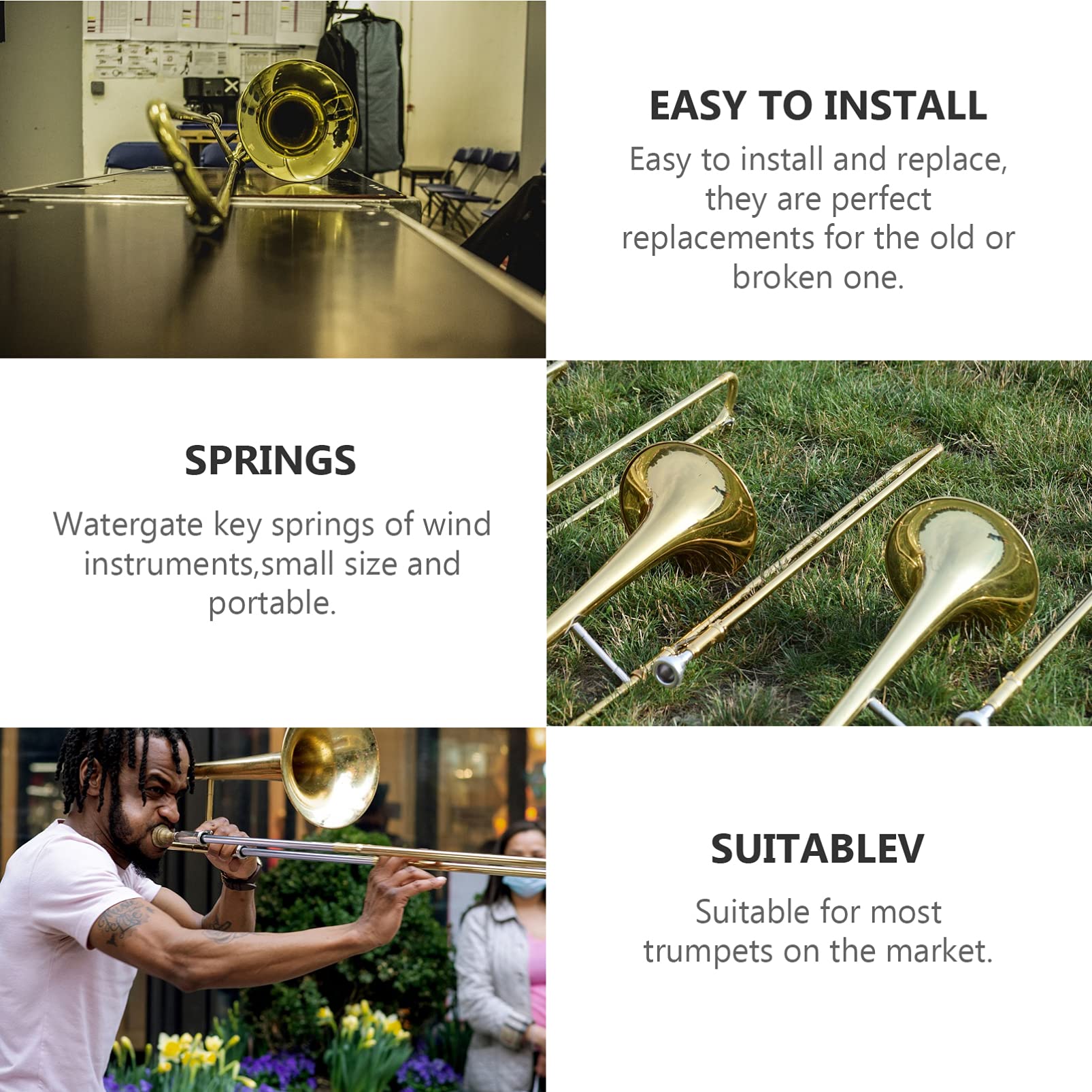 Spring Musical Instrument Images Snapklik.com : MILISTEN 10pcs Water Spring Tuba Trumpet Musical ...