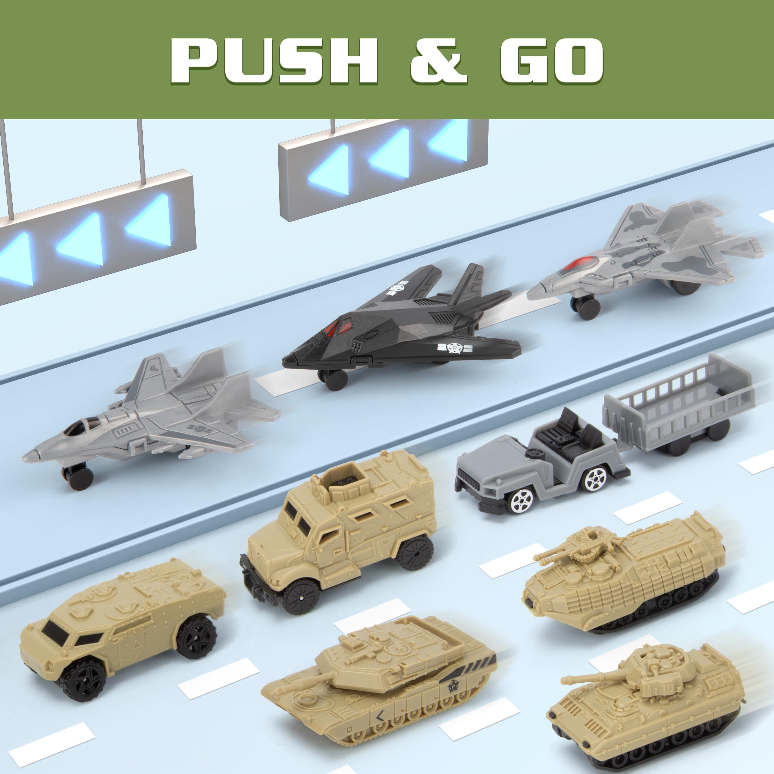 Juguetes militares de helicóptero, juego de juguetes del ejército con 10 vehículos, tanques, aviones, aviones, hombres del ejército y tapete de juego, regalo de cumpleaños para niños 6