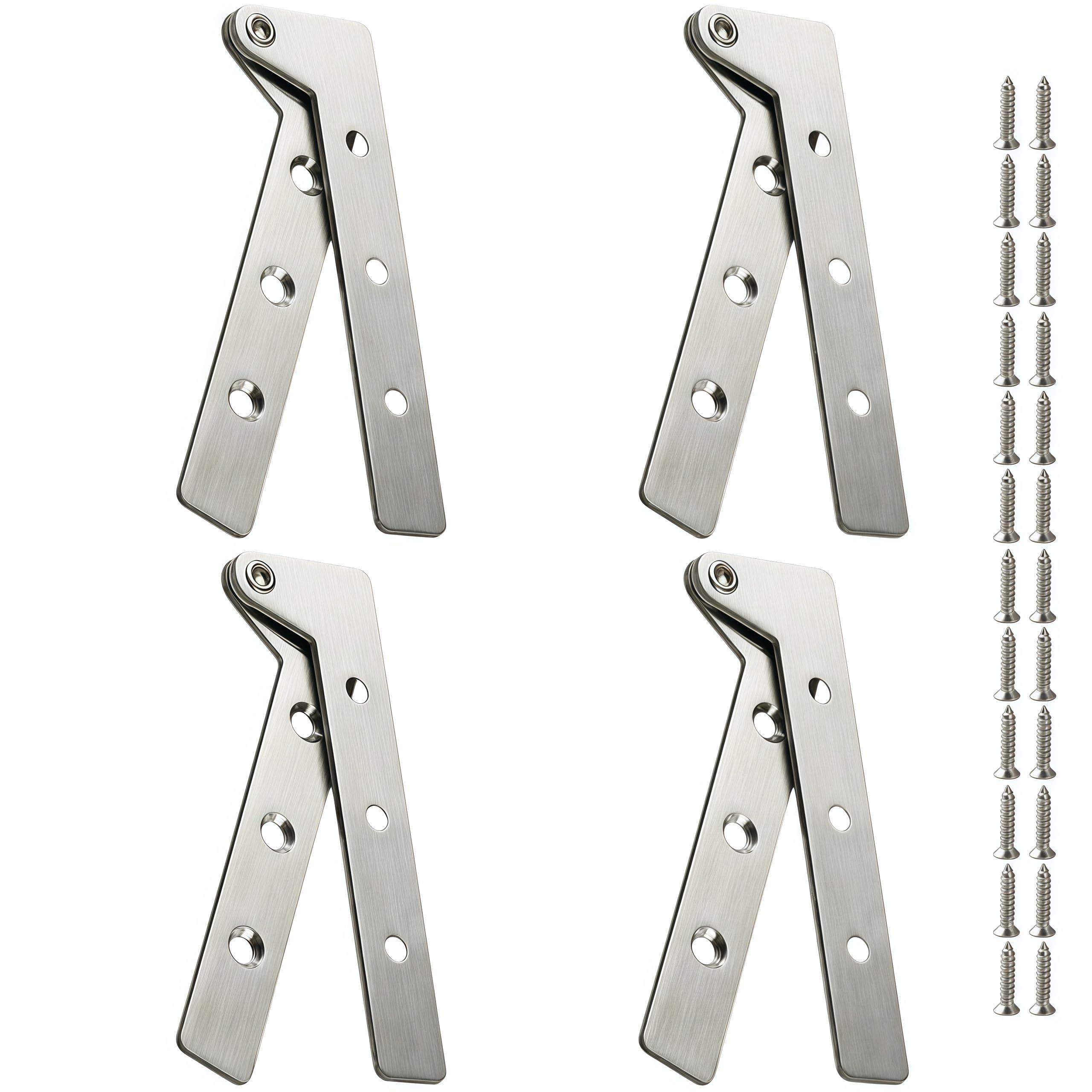 Vbnexyr Regular Hinge 4 Pack Of Stainless Steel Top And Bottom Hinges 180 Degree Rotating Concealed Hinges Window And Door Accessories 100×16×2Mm Thickness
