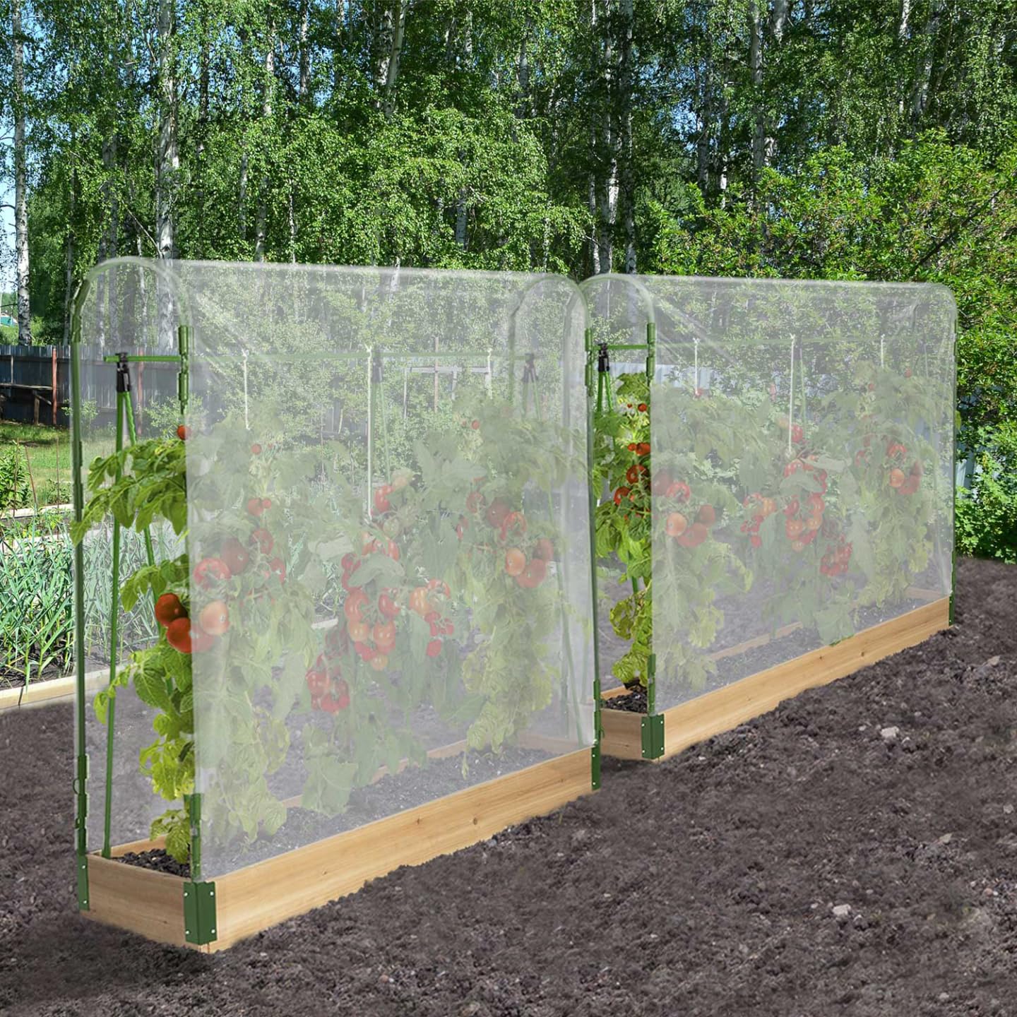 IDMarket - Duo serres à tomates modulables spéciales Croissance kit Complet bâche + Support