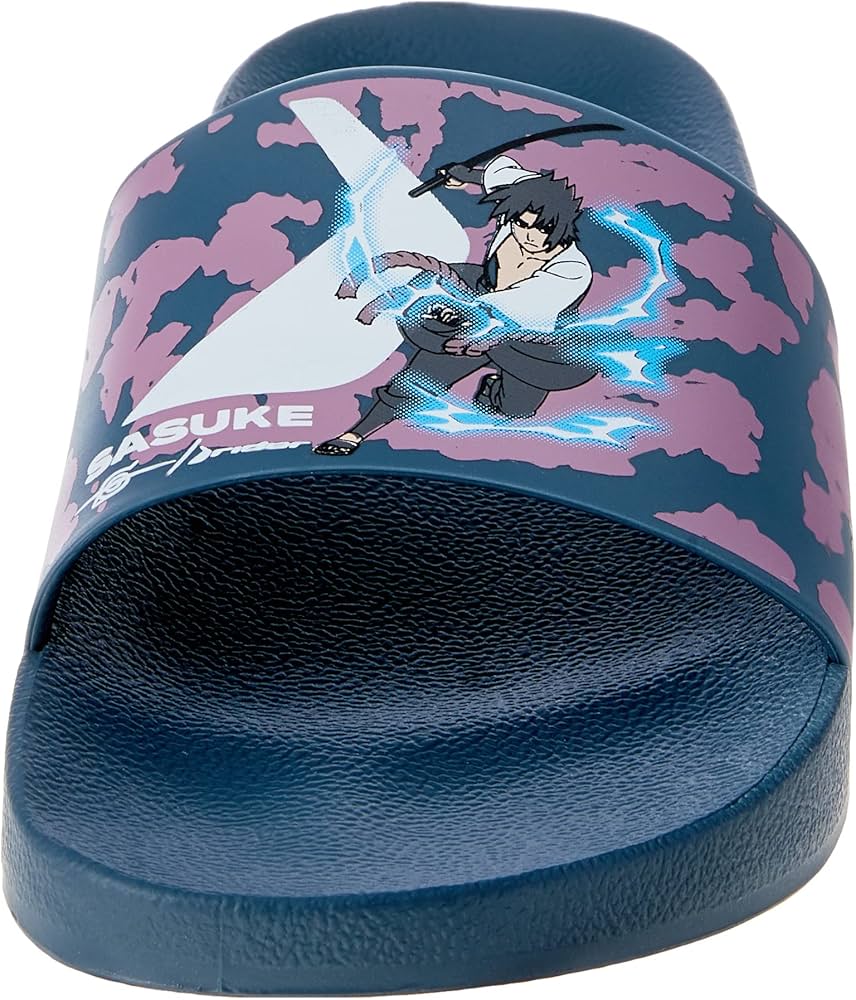 Chinelo Slide Full 86 Naruto, Rider, Masculino, Azul/Lilás, 40