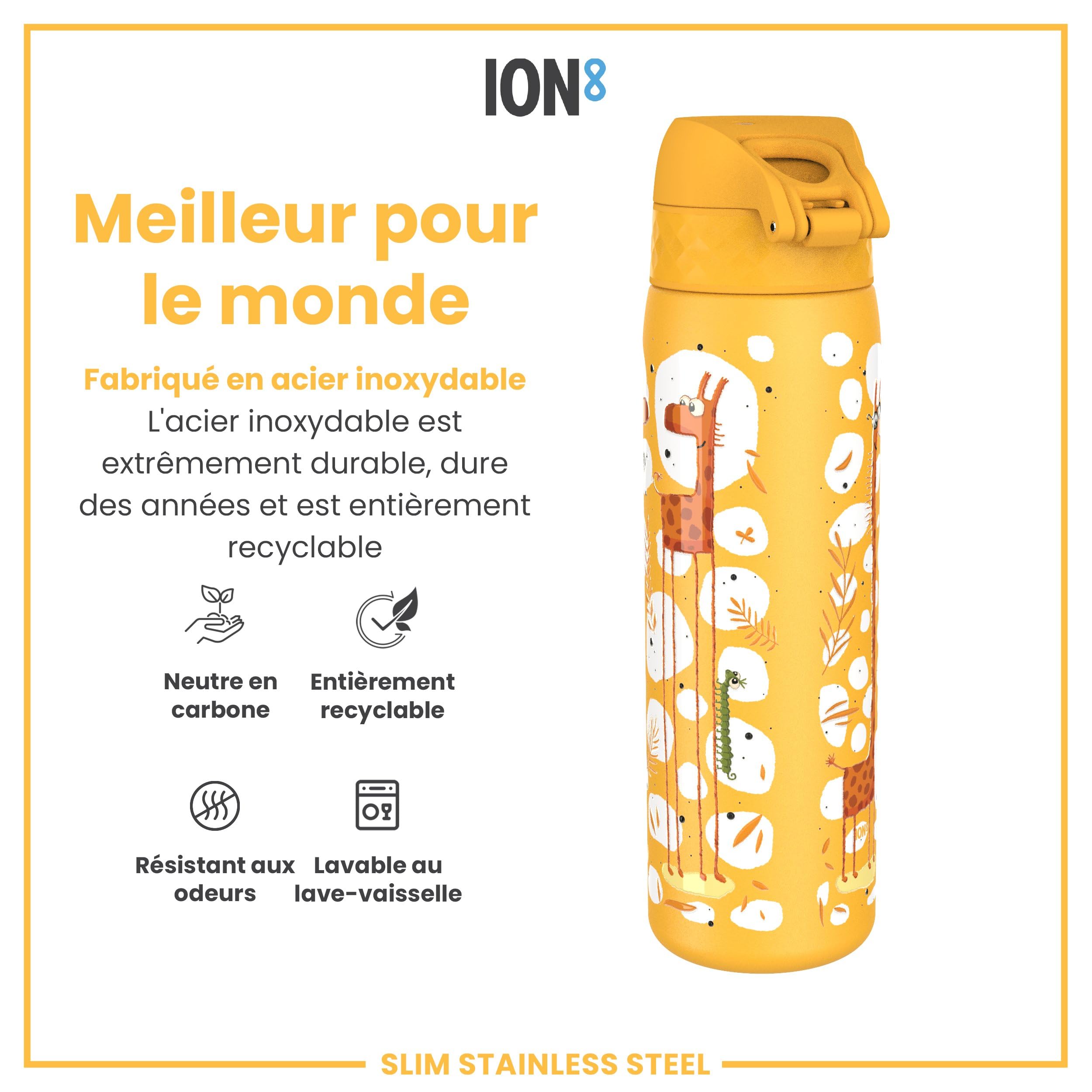 Ion8 Gourde Inox Léger, 600ml, Non Isolé, Anti-Fuite, Facile à Ouvrir, Verrouillage Sécurisé, Lavable au Lave-Vaisselle, Poignée de Transport, Acier Inoxydable, Vert Floral Ion8 Gourde Inox Léger, 600ml, Non Isolé, Anti-Fuite, Facile à Ouvrir, Verrouillage Sécurisé, Lavable au Lave-Vaisselle, Poignée de Transport, Acier Inoxydable, Vert Floral