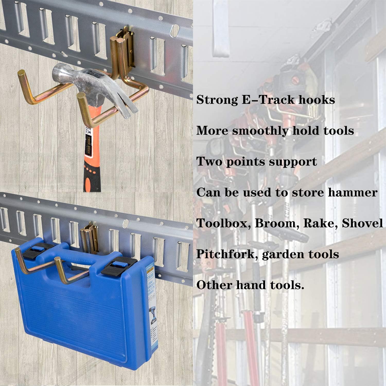 NC ONESNT E-Track Steel J Hooks Trailer Down with Fitting Attachments，4.5inche Wide E-Track Heavy Duty Shovel, Use as Hanger, Shelf Bracket, Support Beams, Trailer, Truck, Pickup, Cargo Van  : Automotive