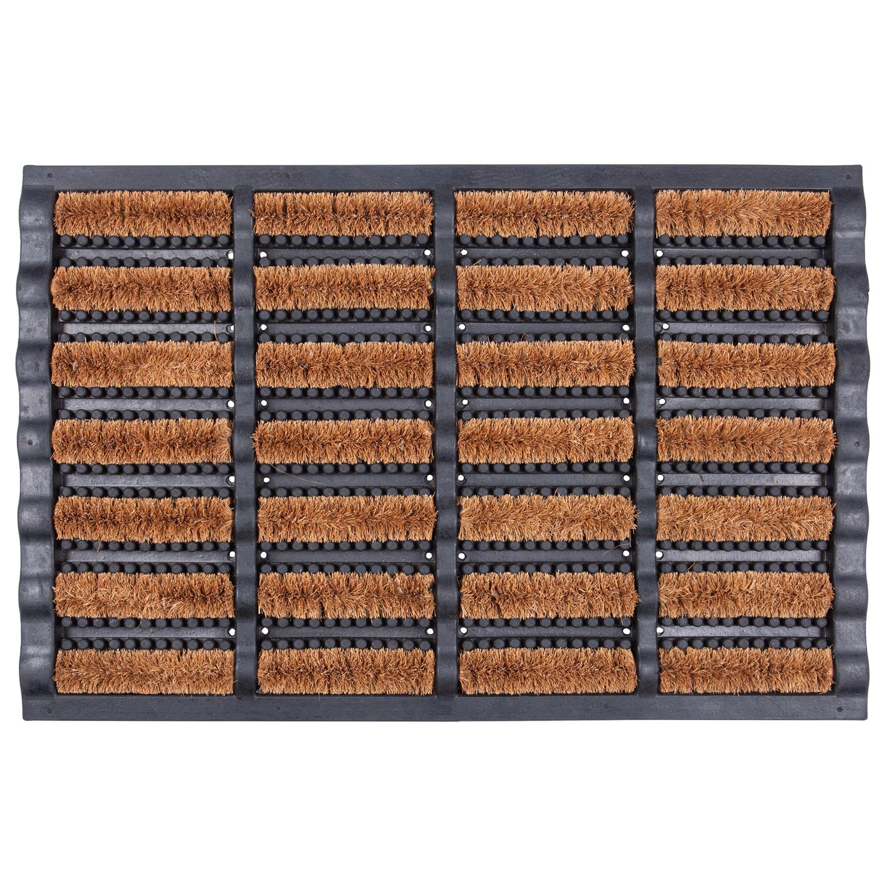Nicola Spring Heavy Duty Scraper Door Mat - 60 x 40cm - Decorative Indoor Front Door Floor Mat Entry Dirt Trapper Rug Outdoor Boot Scraper Non Slip Backing Doormat