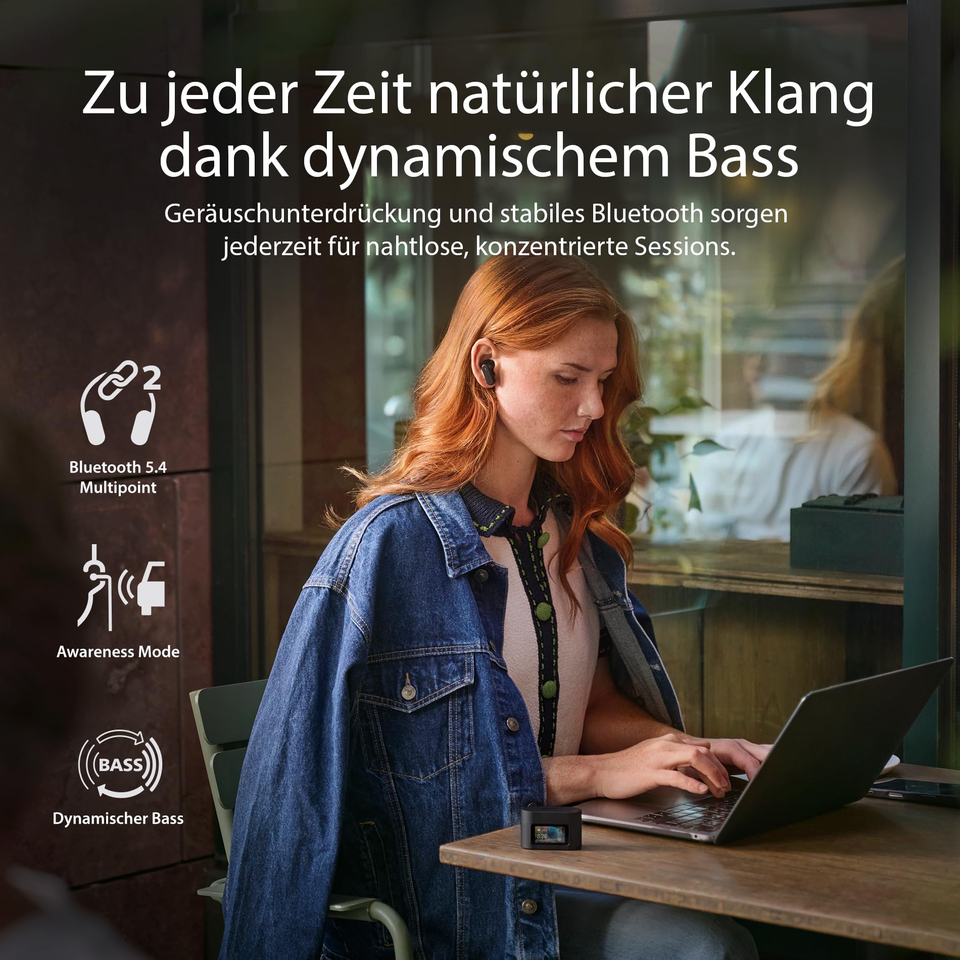 Philips TAT6100BK True Wireless In-Ear Kopfhörer mit Smart-Ladecase – Noise Cancelling, 4 Mikrofone, dynamischer Bass, 28 Std. Laufzeit, Bluetooth 5.4, IPX5, Touch-Steuerung – Schwarz