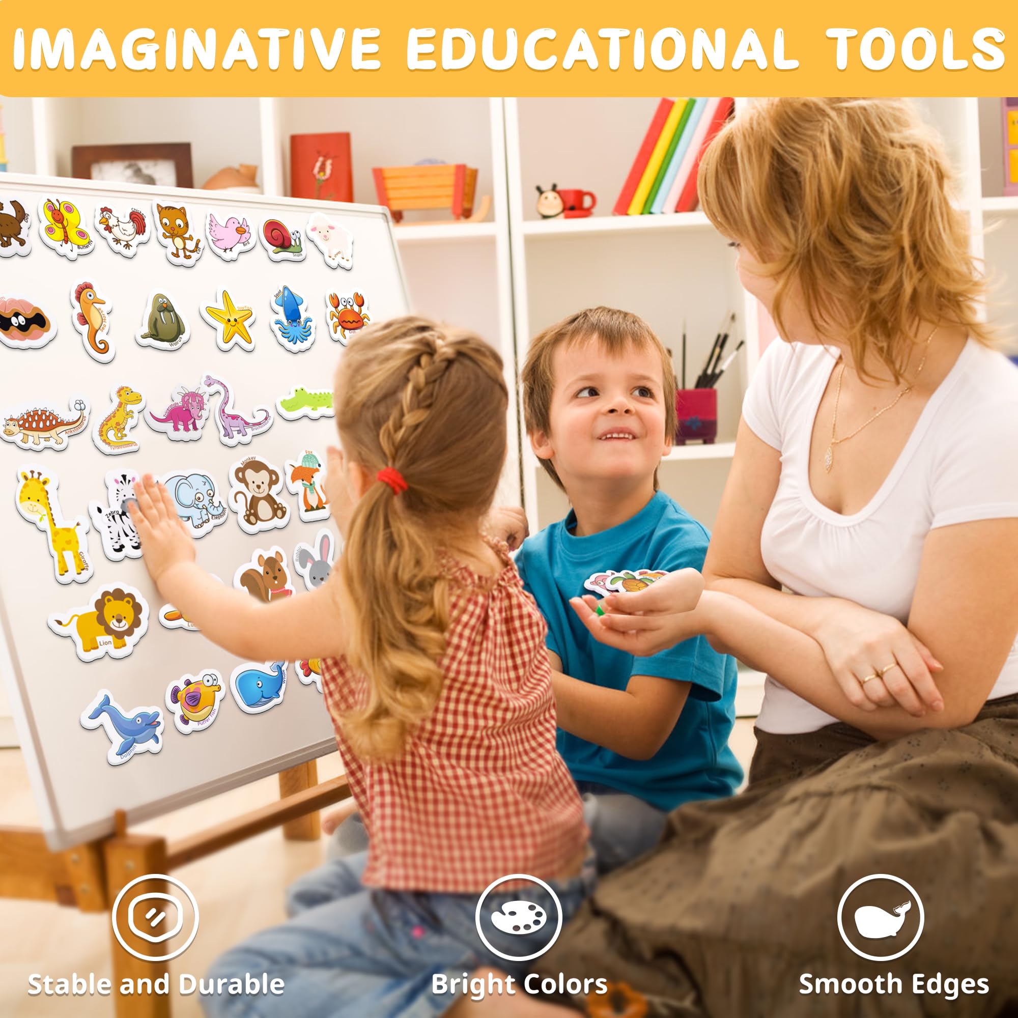 MAGDUM Magneti Bambini Storia di Animali - 71 Grandi Calamite Frigorifero - Giochi Educativi e Magnetici per Bambini 3 Anni - Animali