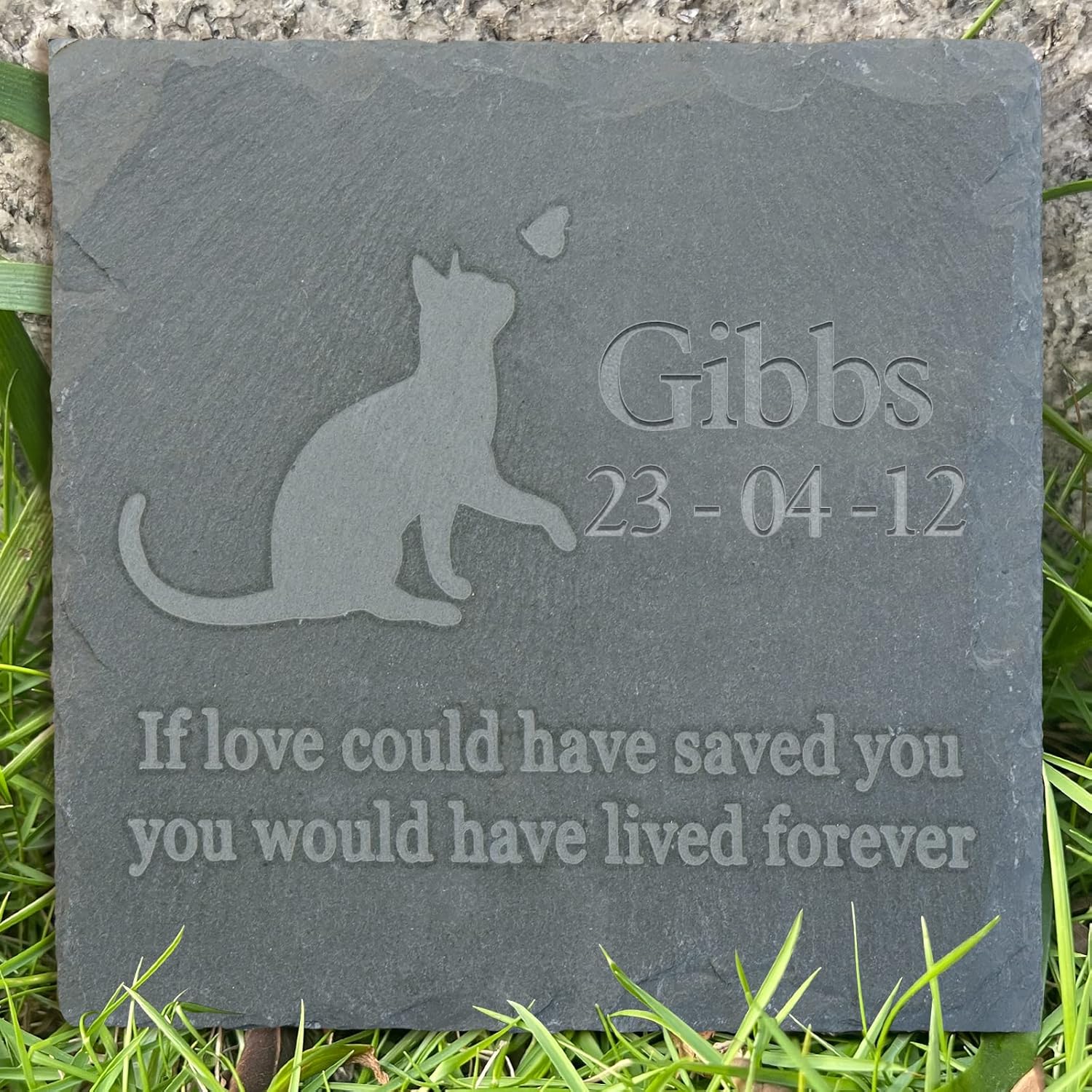 Jasaino Personalized Cat Memorial Stone, Custom Cat