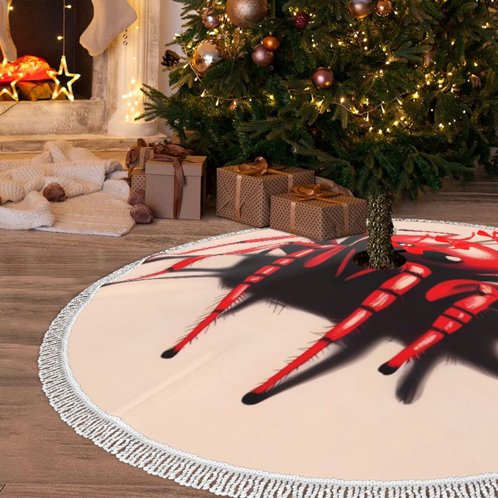 Jupe de sapin de Noël en peluche douce 122cm pour sublimer votre réveillon en famille