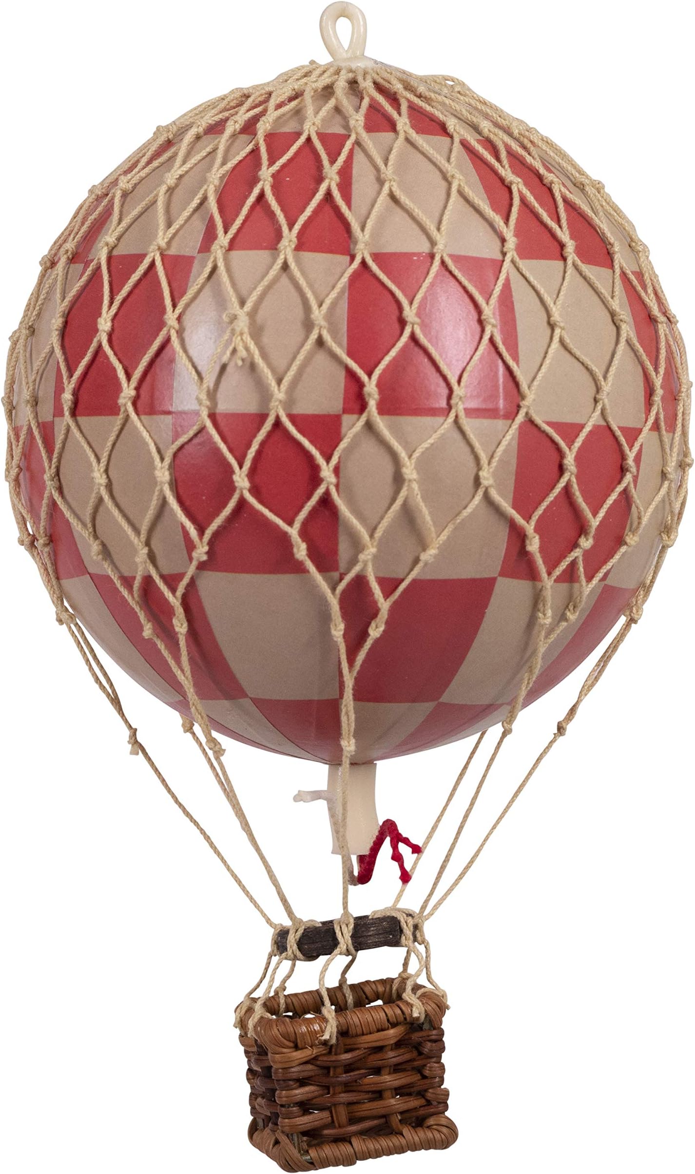 Authentic Models, Floating The Skies, Hot Air Balloon Replica, Check Red