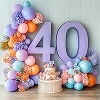 Vista 7 de RUBFAC 120 globos de látex morado pastel de 12 pulgadas, globos lavanda mate de color morado claro para suministros de fiesta de cumpleaños, baby