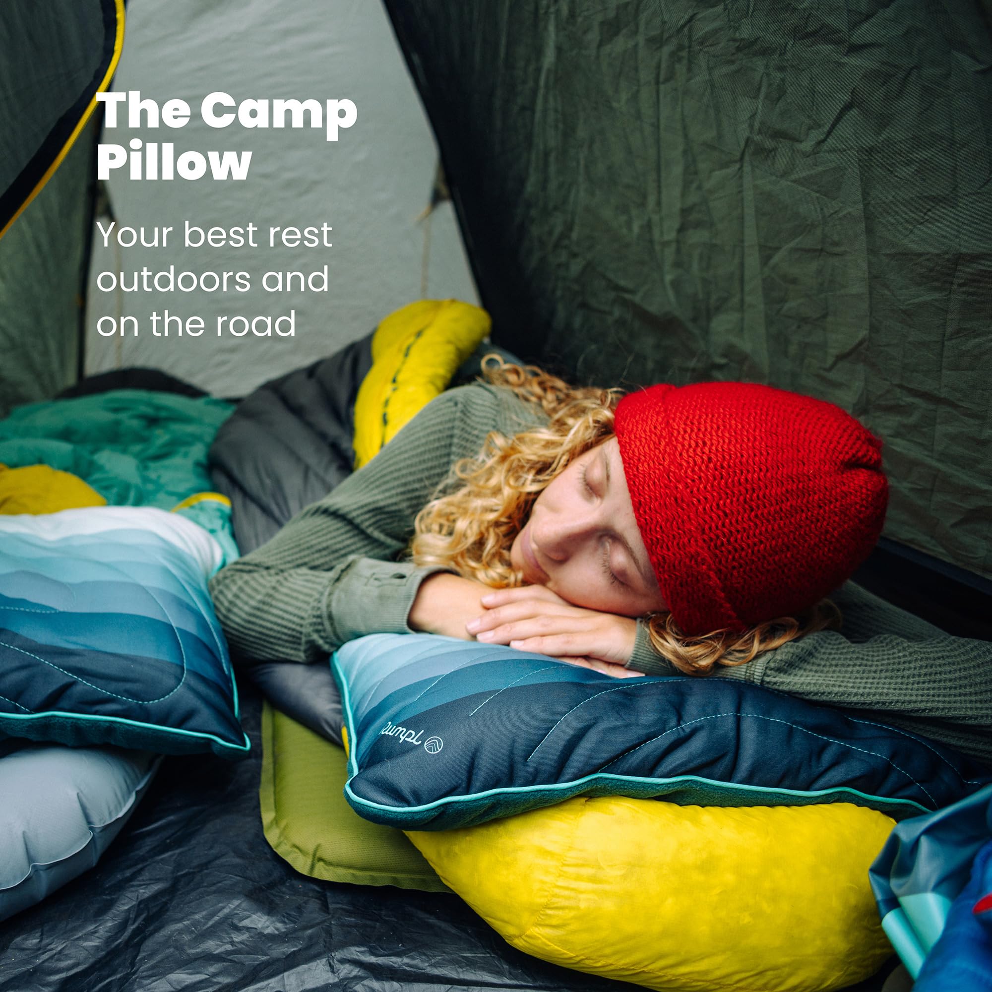 Rumpl The Adjustable Camp Pillow - Full Size Packable Outdoor and Travel Pillow, Two-Sided Temperature Control, 22