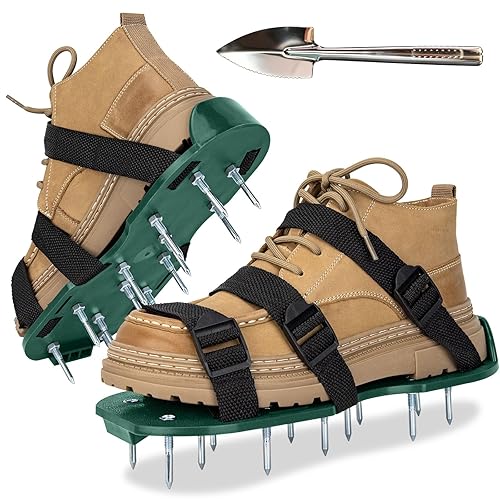 Lawn Aerator Shoes with Stainless Steel Shovel,Aerator Lawn Tool for