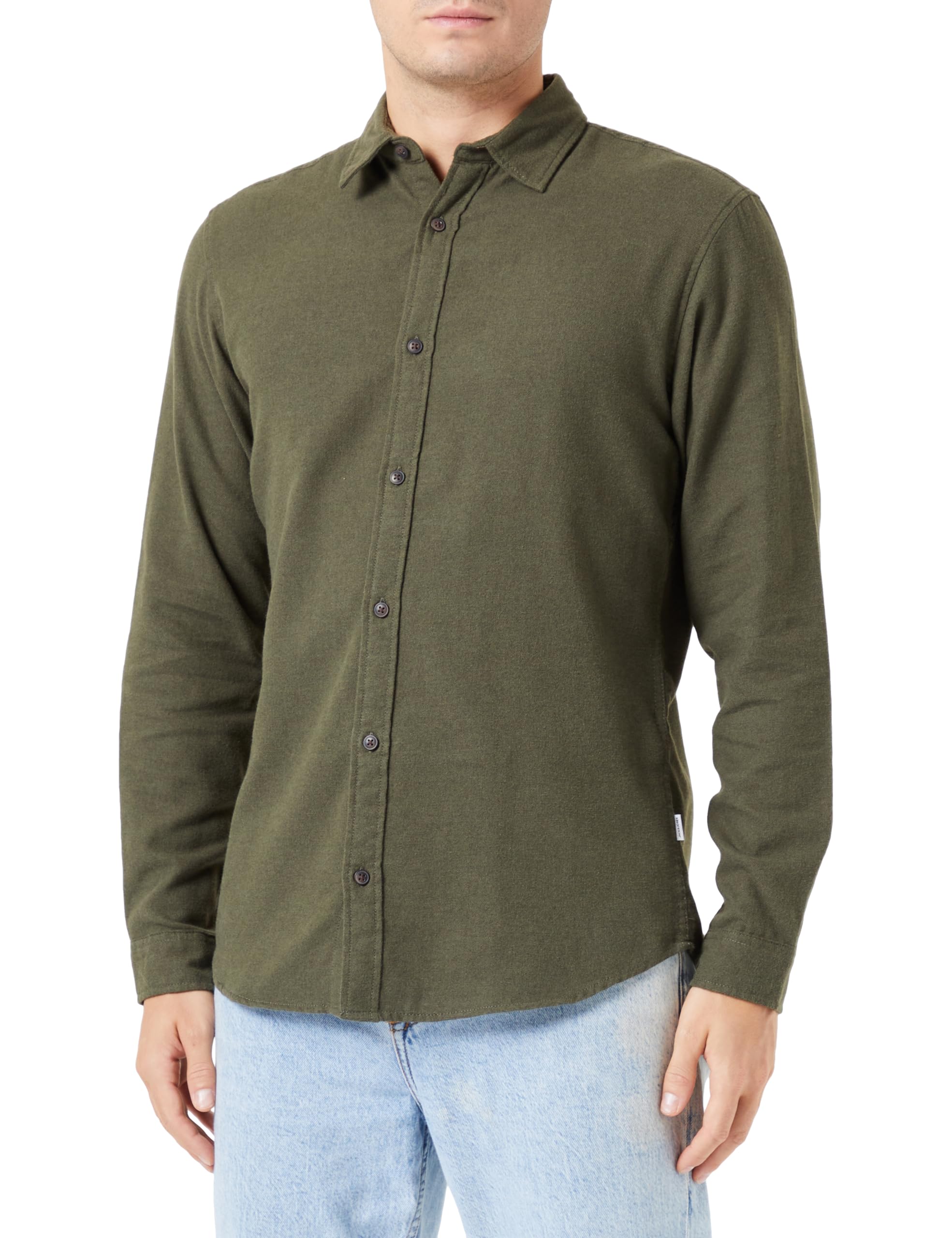 JACK & JONES Jjplain Fall Solid Shirt LS Camisa para Hombre