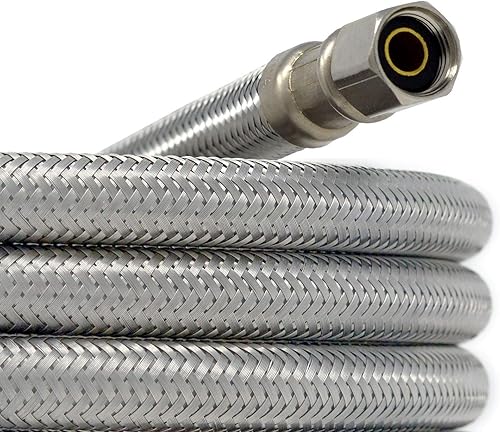 Miniatura 2 de Manguera de suministro de agua trenzada de acero inoxidable, 25 pies, conectores universales de 14 pulgadas de Kelaro