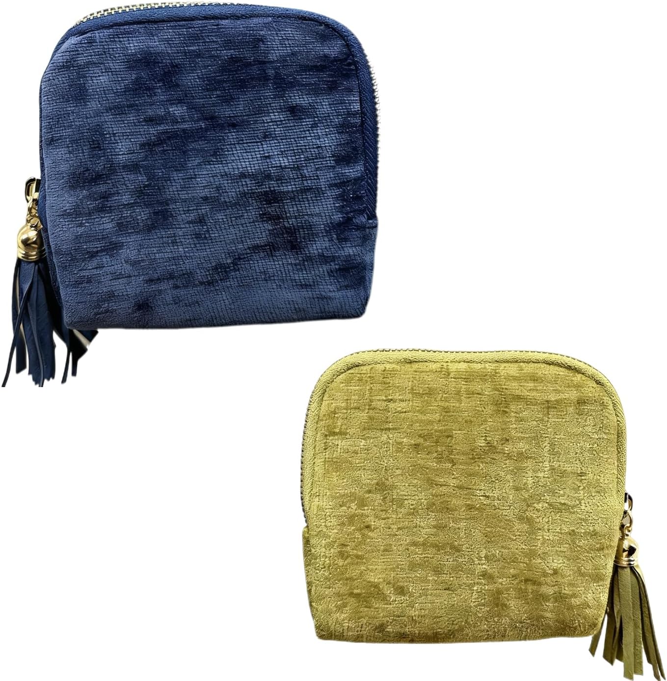 2PCS Small Travel Jewelry Pouch 6-Layer For Rings Bangles(olive green+blue)