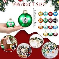 Vista 2 de Soulchen 15 Piezas Adornos de Bolas de Billar Navideñas 1.57" Bolas de Billar de Plástico Pequeñas Decoración de Árbol de Navidad a Granel Colección