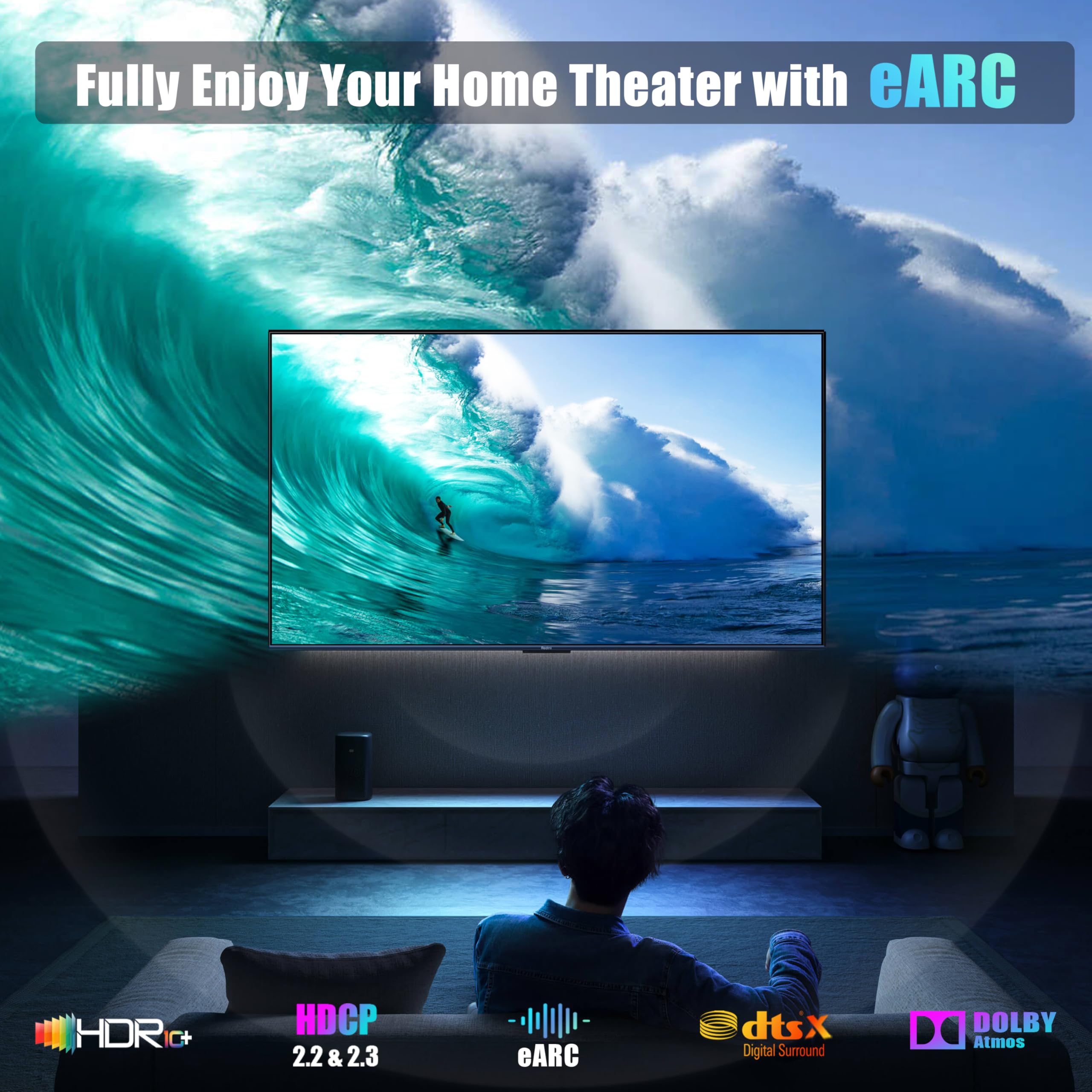 Cavi HDMI 2.1 8K da 1,8 m, confezione da 10, cavo intrecciato HDMI ultra ad alta velocità da 48 Gbps, 8K a 60Hz, 4K a 120Hz, HDCP 2.2 e 2.3, 3D, ARC/eARC, HDR10+ per Soundbar, TV, PS5/4, Xbox