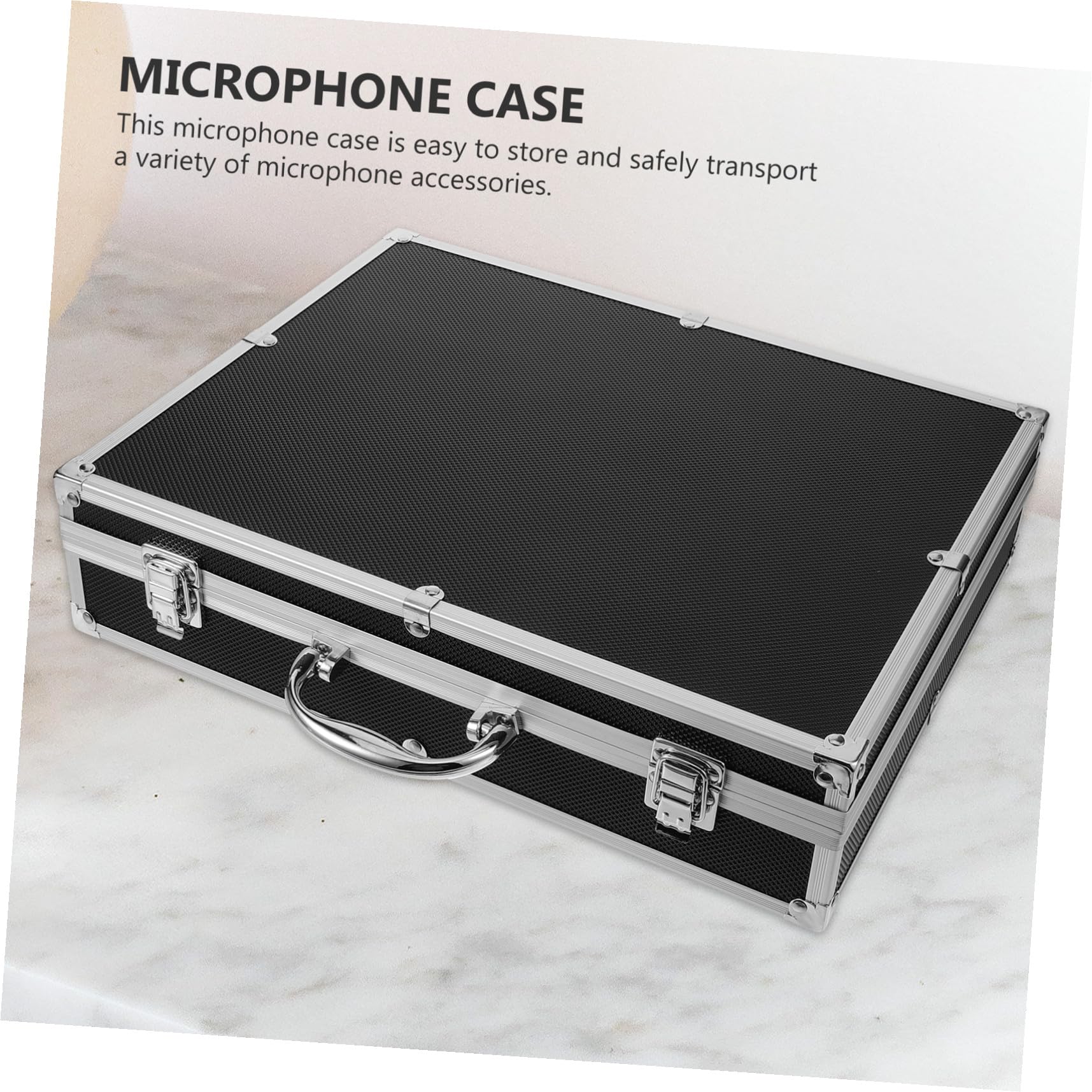 Estuches para Micrófono De Mano Organizador Portátil con Asa Caja Dura Resistente para Almacenamiento y Transporte Seguro Eventos y Conciertos