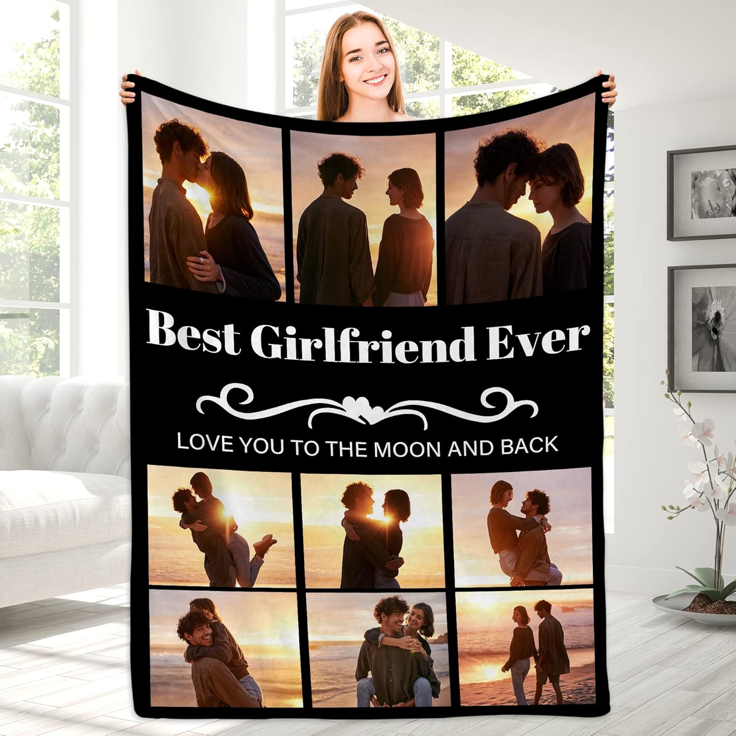 Personalized Photo Blankets for Girlfriend, for Girlfriend