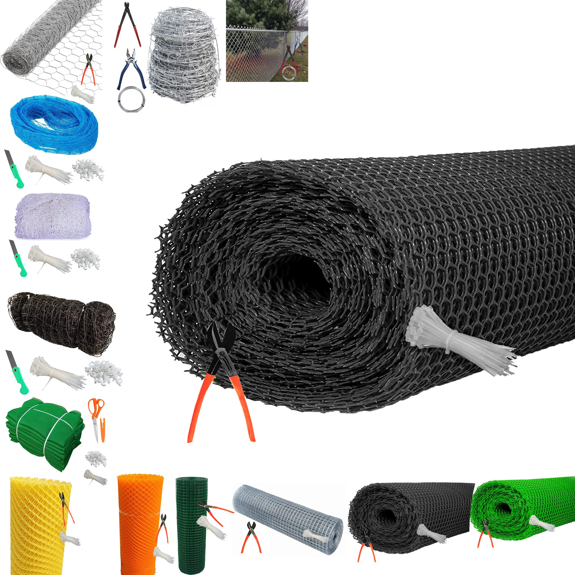 TAVASYA UV Stabilized Anti Bird Net_Tree Guard Net_Garden Fencing Net_800 GSM_PVC Virgin HDPE_3.3 Feet Height X 10 Feet Length_Black_ with 1 Cutter and 50 PVC Tags TVSY50-picture-16
