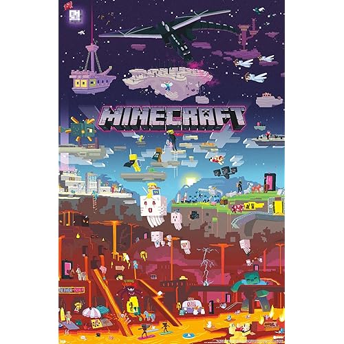Trends International Minecraft - World Beyond Wall Poster, 22.375" x 34", Unframed Version