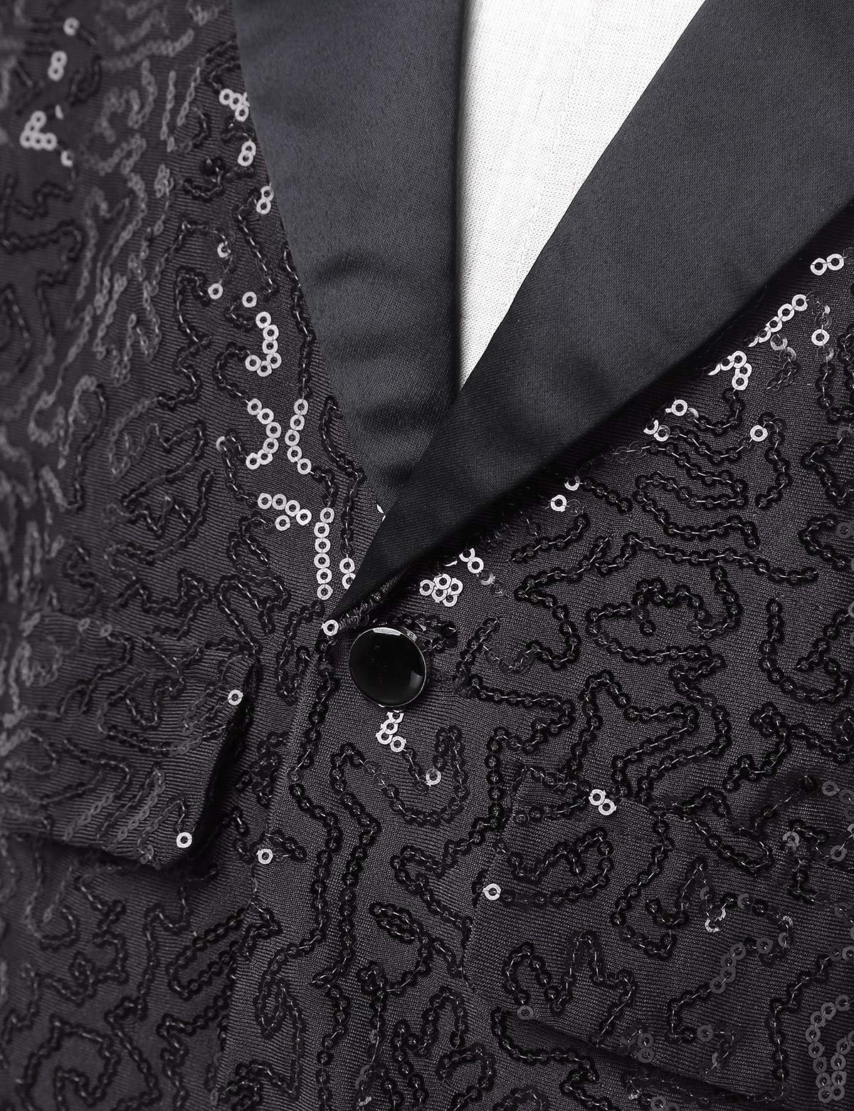 ranrann Enfant Garçon Blazer Paillette Veste de Costume Manches Longues Élégant Brillant Revers Boutonné Habillé Manteau Smoking pour Mariage Banquet Party 5-16 Ans
