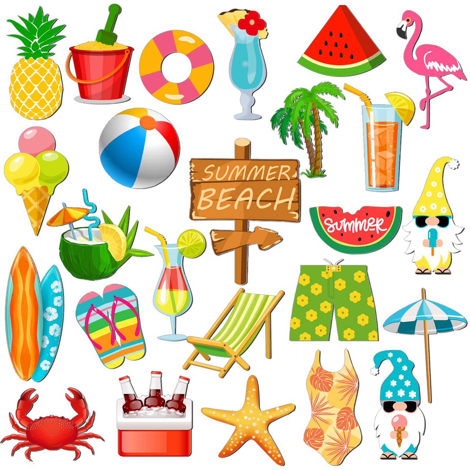 Aimants de voiture lot de 25 decoration frigo magnet flamant rose palmier cuisine