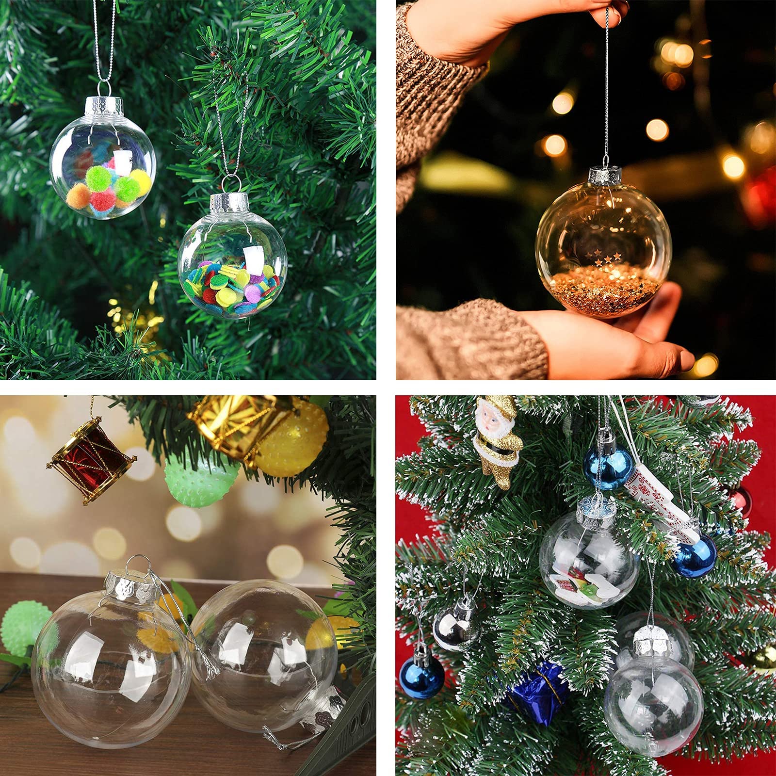 Ornements De Noël Remplissables - 30 Cordes De Couleurs - Ensemble De 30 Plastique