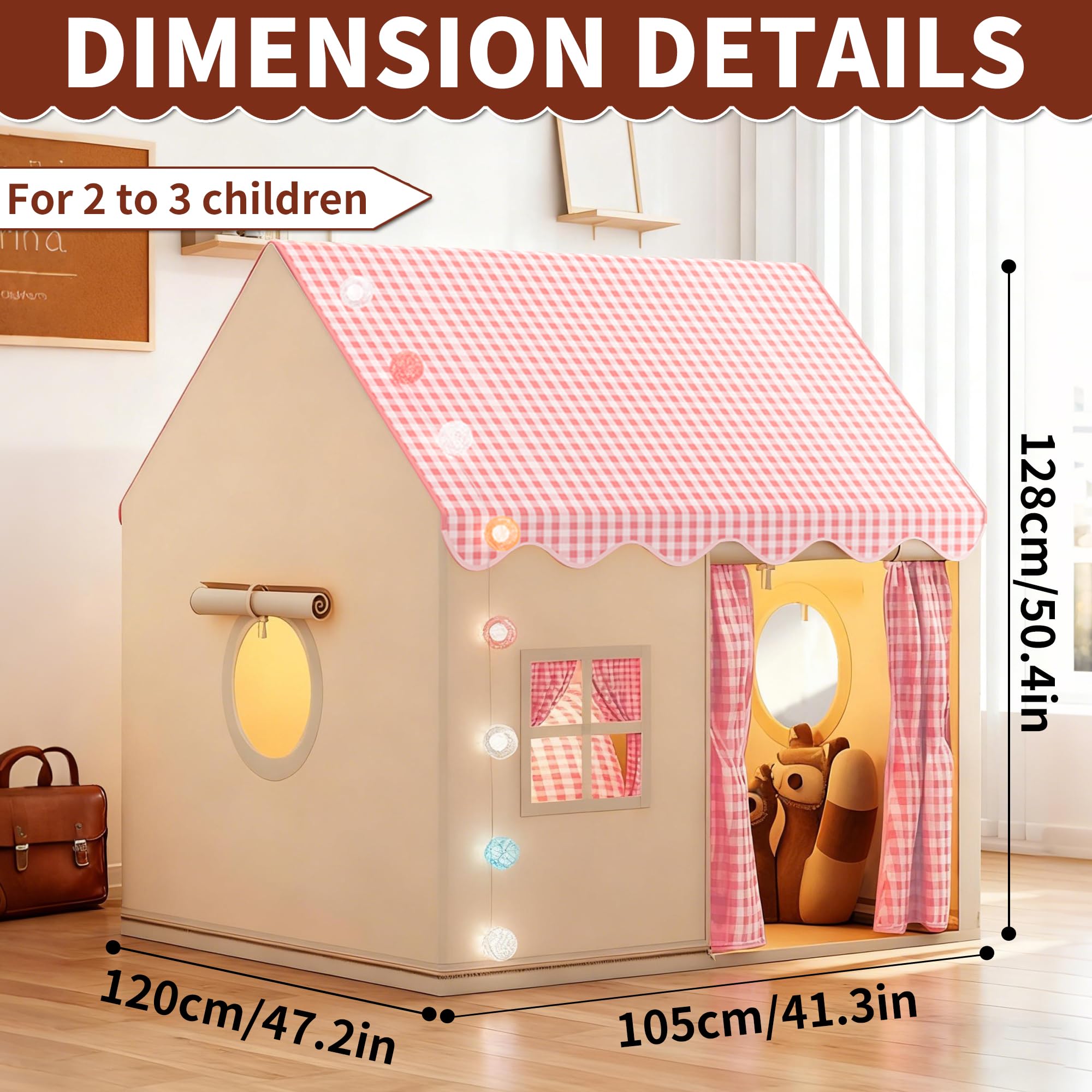 FREEAMG Kids Play Tent with Multi-Coloured Ball Lights & Storage Bag - Image 3