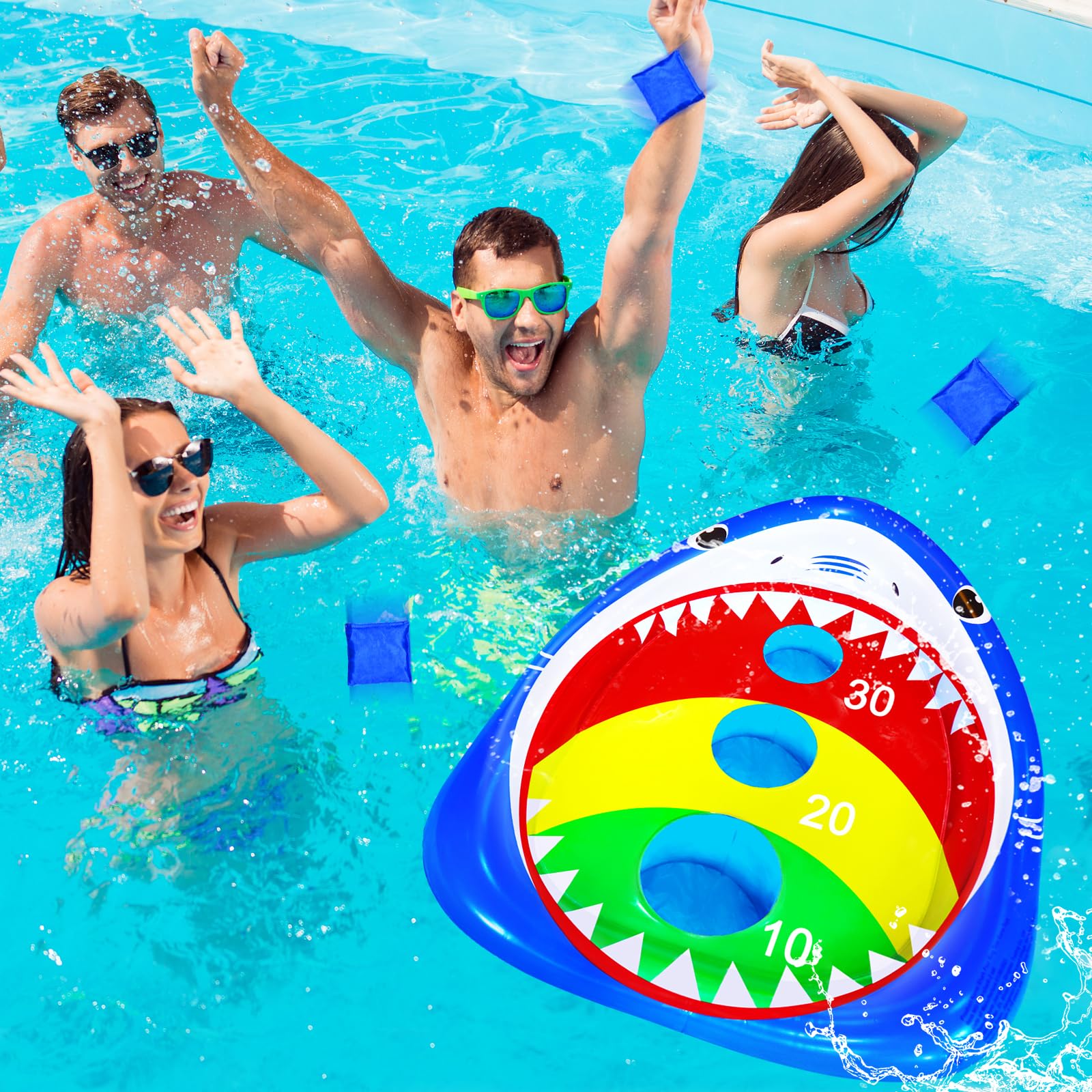 Lustiges Poolspielzeug für Kinder, aufblasbares Cornhole Board, schwimmendes Wasserspiel, Schwimmspiel im Freien, für Erwachsene, Familie, Geschenk