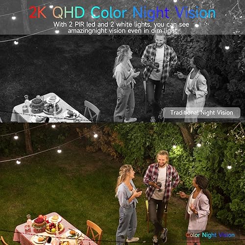 Miniatura 4 de Rraycom Cámaras de seguridad solar de 2.5K inalámbricas para exteriores, cámara inteligente Tuya, conversación de 2 vías, visión nocturna a color,