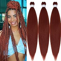 Vista 17 de Cabello trenzado preestirado degradado, negro, morado, azul, preestirado, 26 pulgadas, paquete de 3 extensiones de cabello de ganchillo