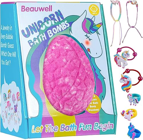 Miniatura 9 de Bombas de baño para niños, XXXL Bombas de baño para niños con sorpresa en el interior, regalos de unicornios para niñas, baño de burbujas orgánico