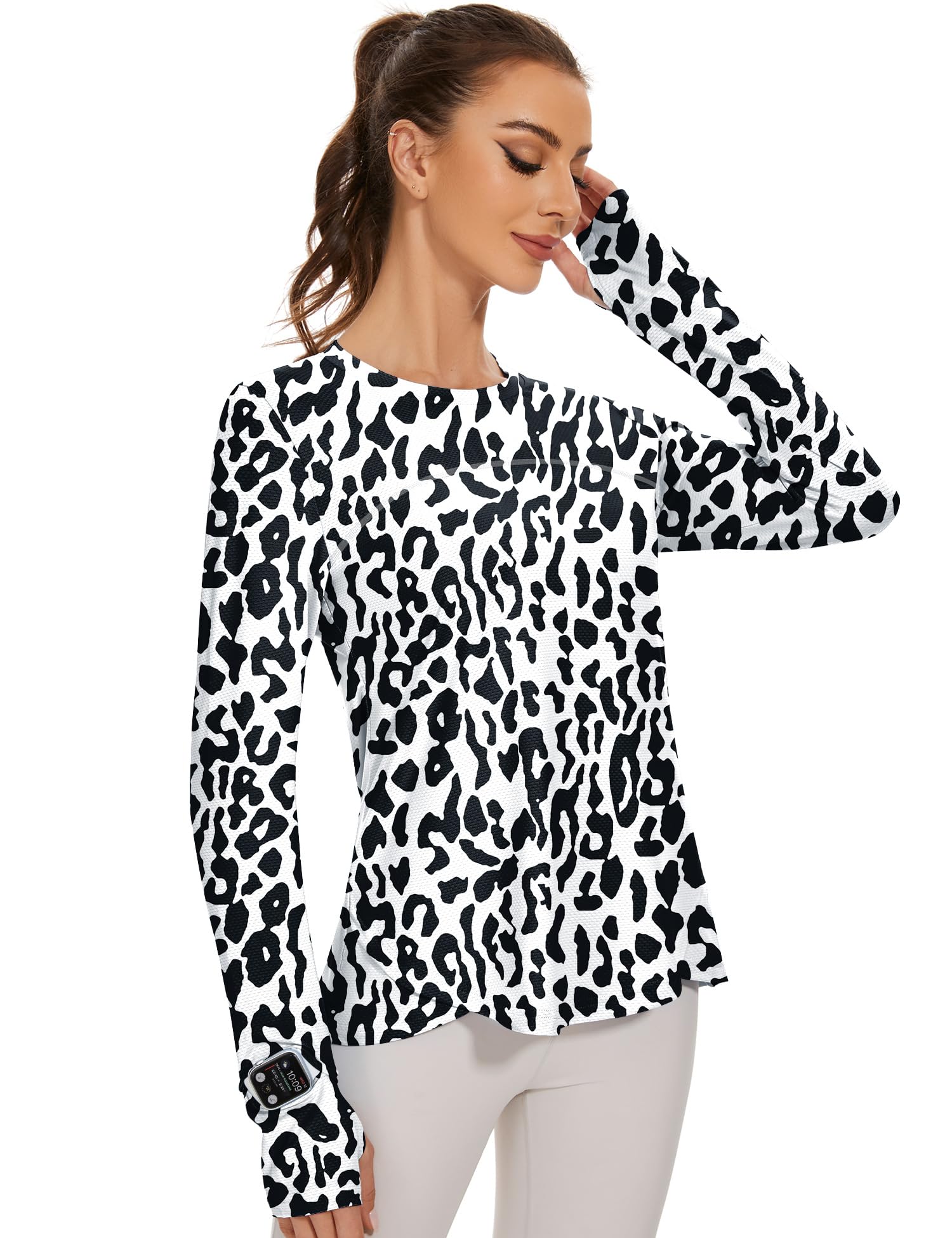 Blingfit Women's Workout Tops Long Sleeve Running Hiking Athletic Gym Shirts Lightweight UPF50+ UV Rash Guard Sun Protection