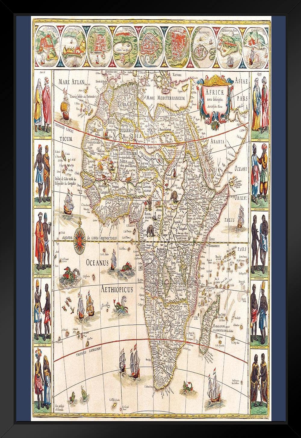 BLAEU WALL MAP アンティーク壁掛けマップ世界地図額縁ガラス