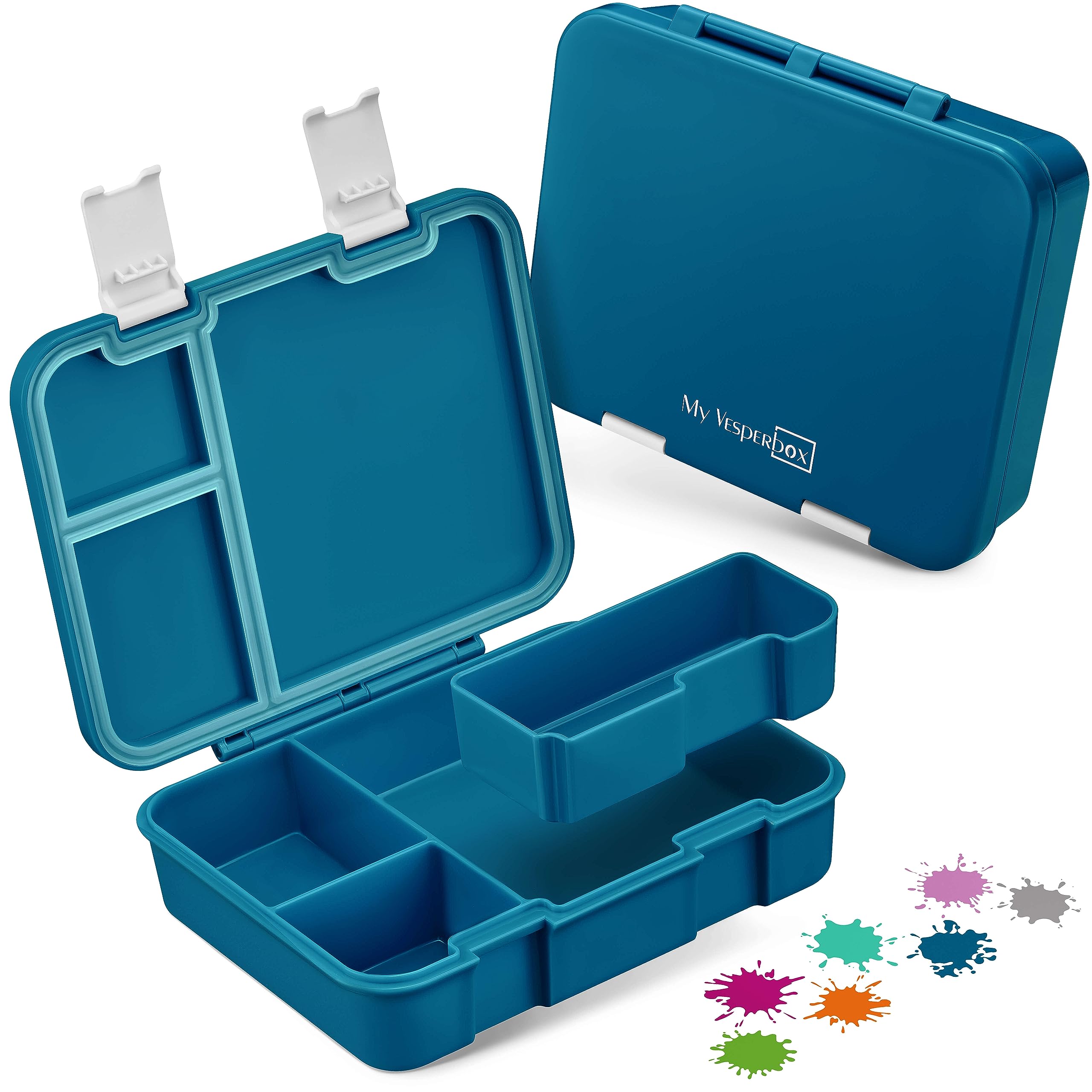 My Vesperbox® Brotdose für Kinder mit Fächern [JIN] - Lunchbox mit Trennfächern - Bento Box - Jausenbox - Brotzeitbox für Schule & Kindergarten - Vesperdose für Jungen & Mädchen