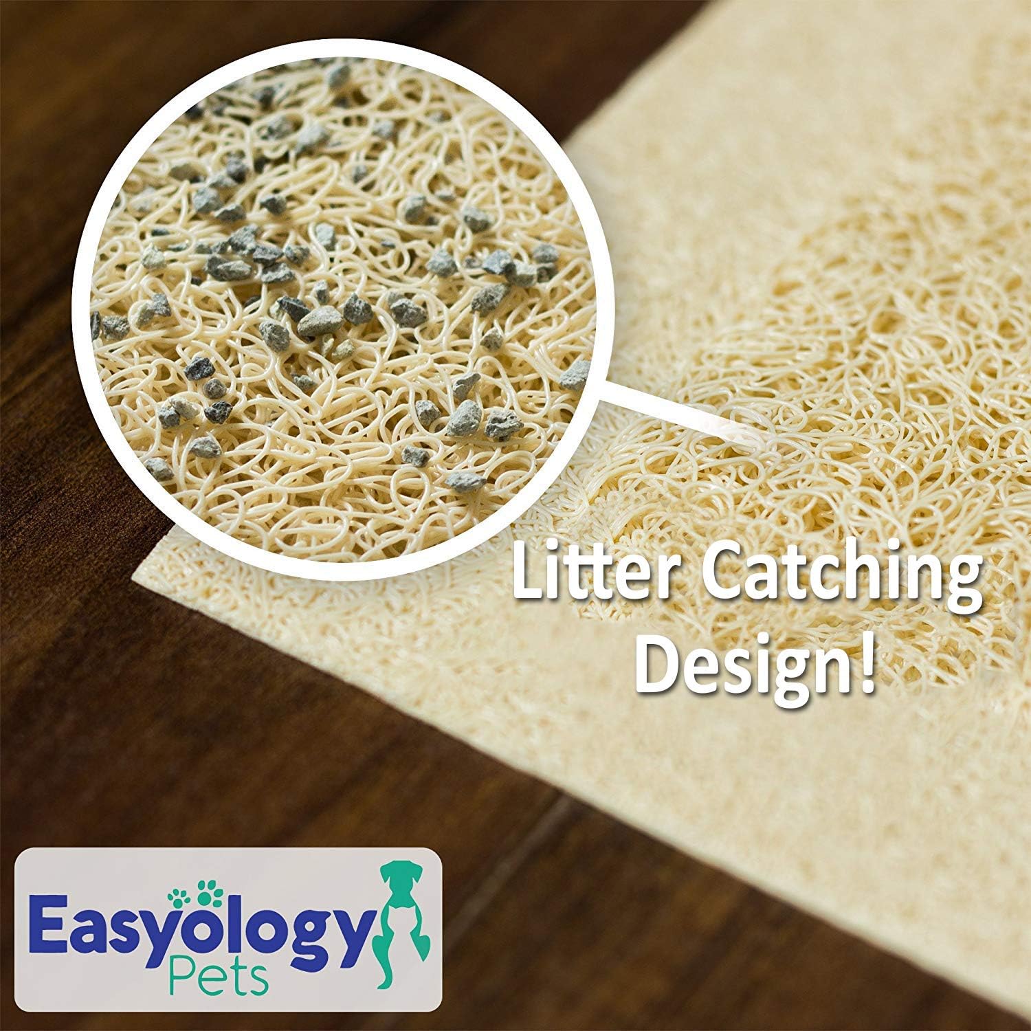Jumbo Litter Mat 47" x 36" Cat Litter Mat - Traps Messes, Easy Clean, Durable, Litter Box Mat with Scatter Control - Soft on Kitty Paws