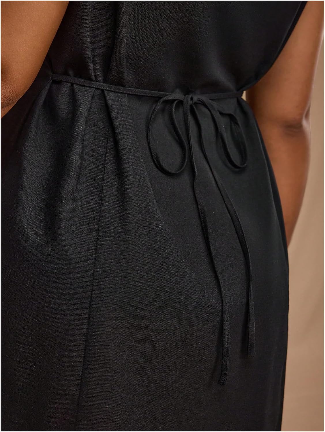 Floerns Women's Plus Size Elegant Button Down Mini Tank Dress Sleeveless Summer Linen Dresses - Image 5