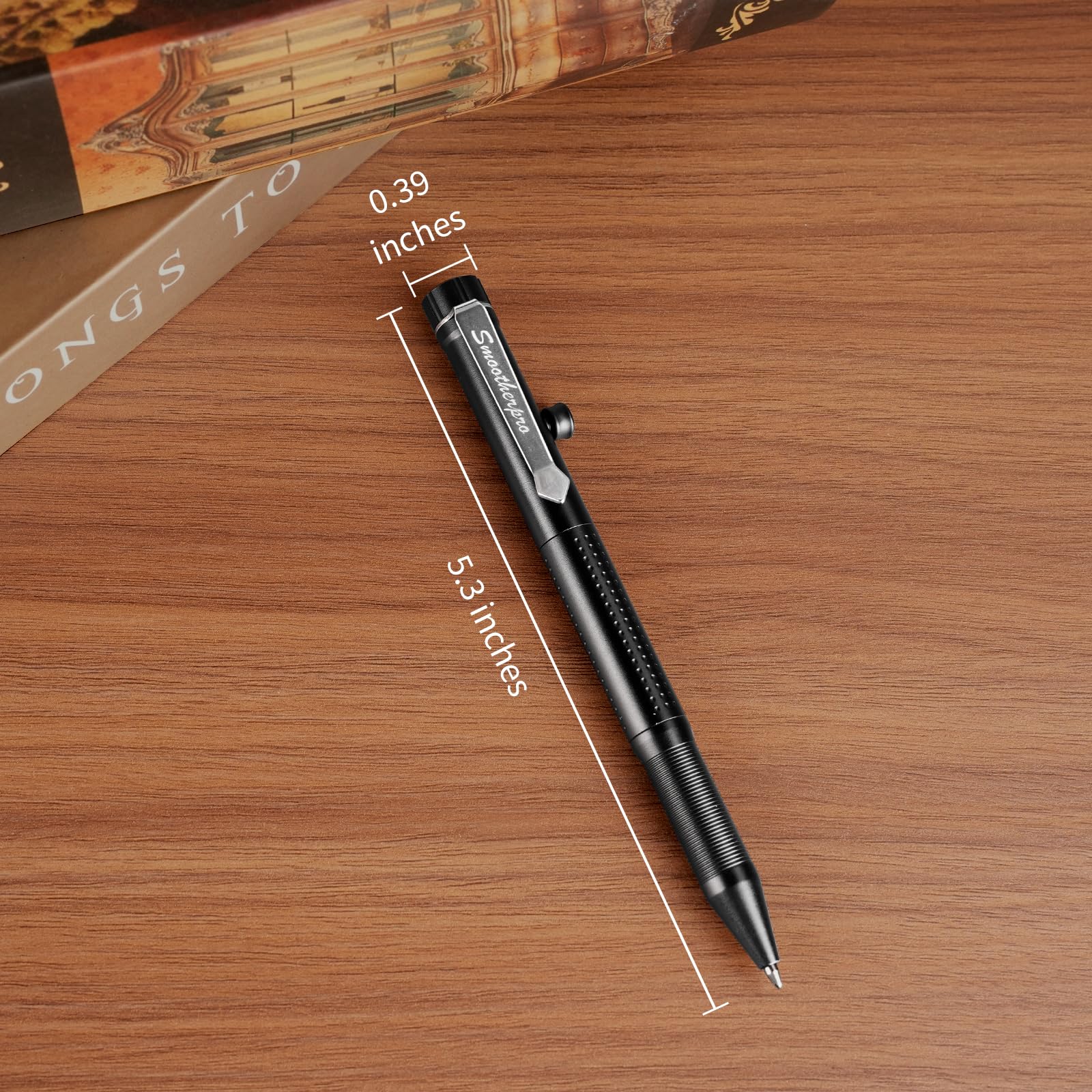 SMOOTHERPRO Bolt Action Aluminum Pen | Ballpoint and Pencil in One with Graphite Alloy Tip Retractable Twist Design | Compatible with Parker Refill | for Office Sketching Journaling (APG02) | Grey - Image 2